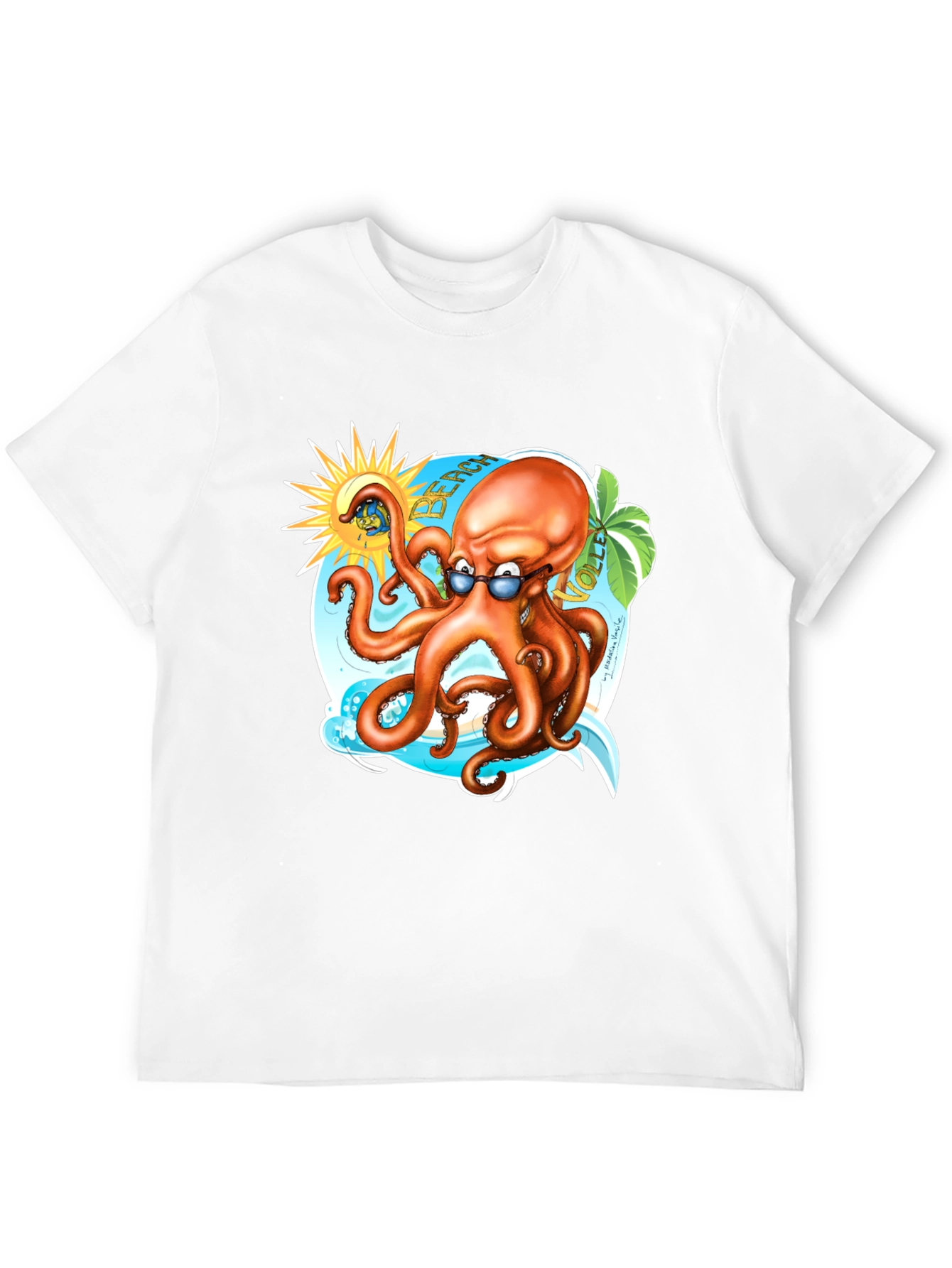 Beach Octopus Graphic Tee - Summer Fun