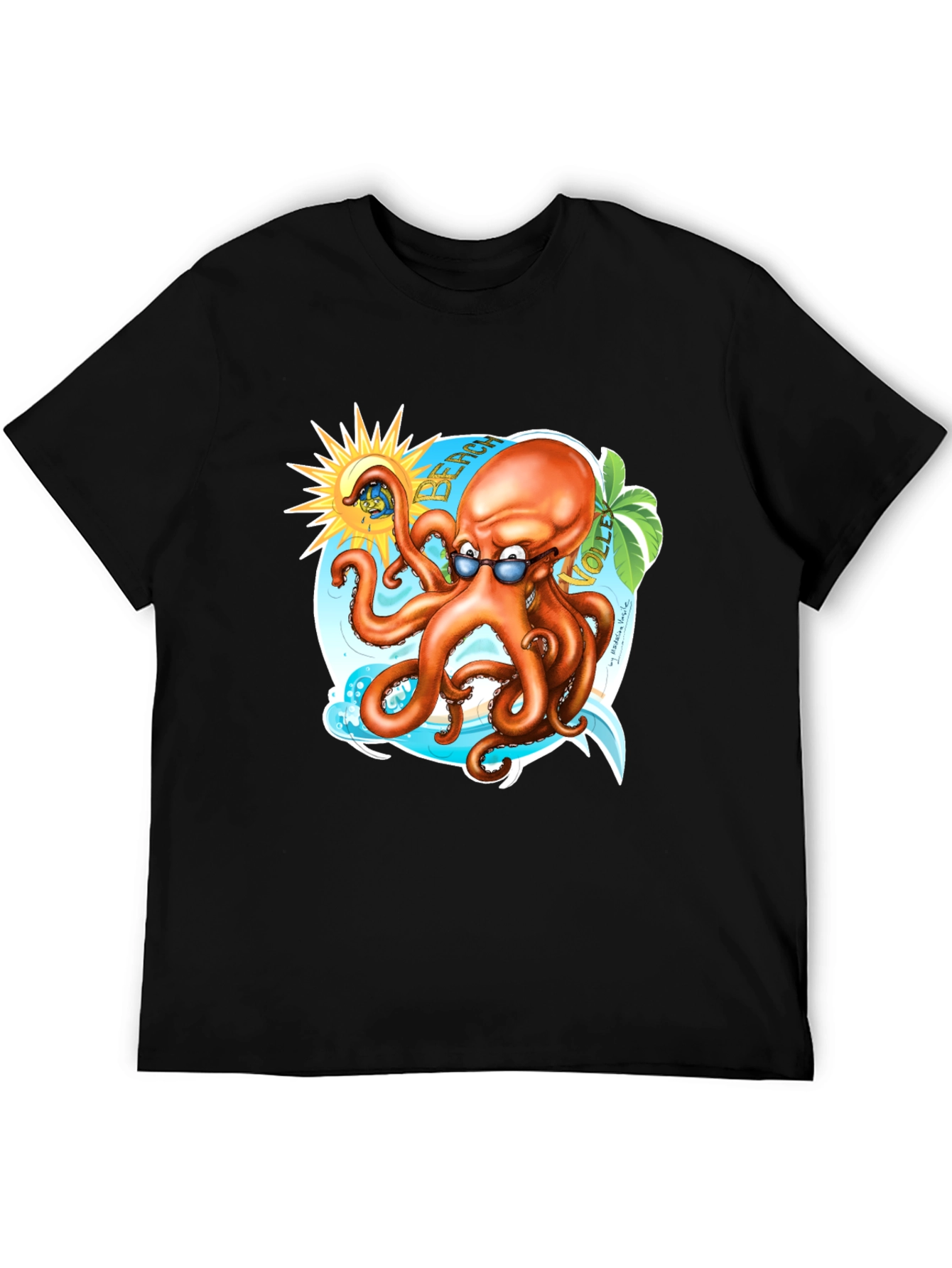 Beach Octopus Graphic Tee - Summer Fun
