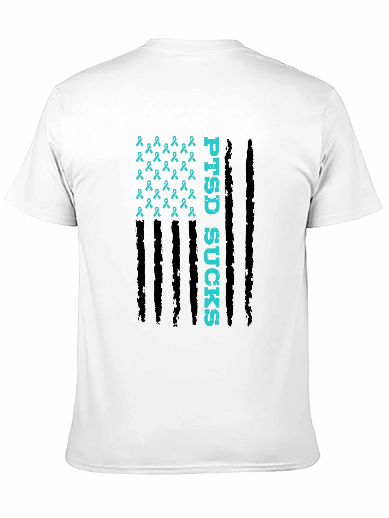 PTSD Awareness Ribbon Flag Graphic T-Shirt