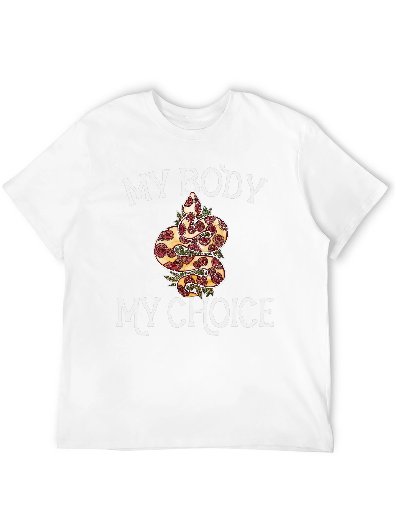 My Body My Choice Snake & Rose T-Shirt