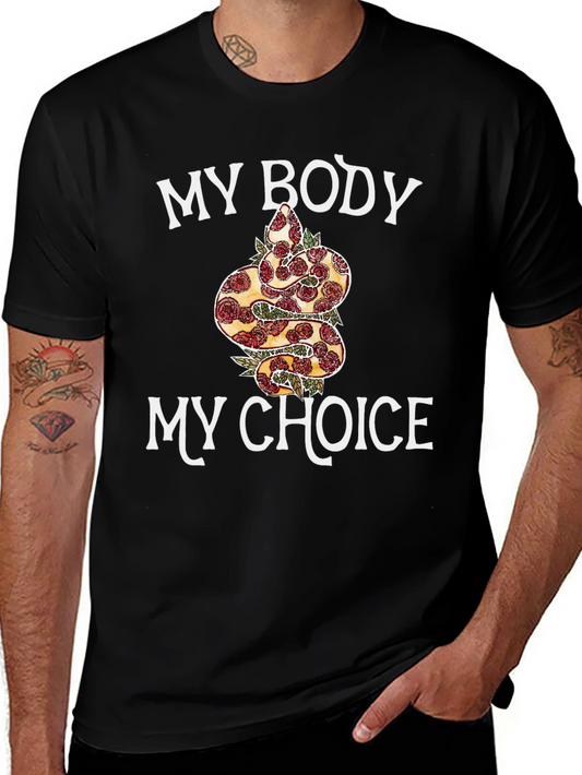 My Body My Choice Snake & Rose T-Shirt