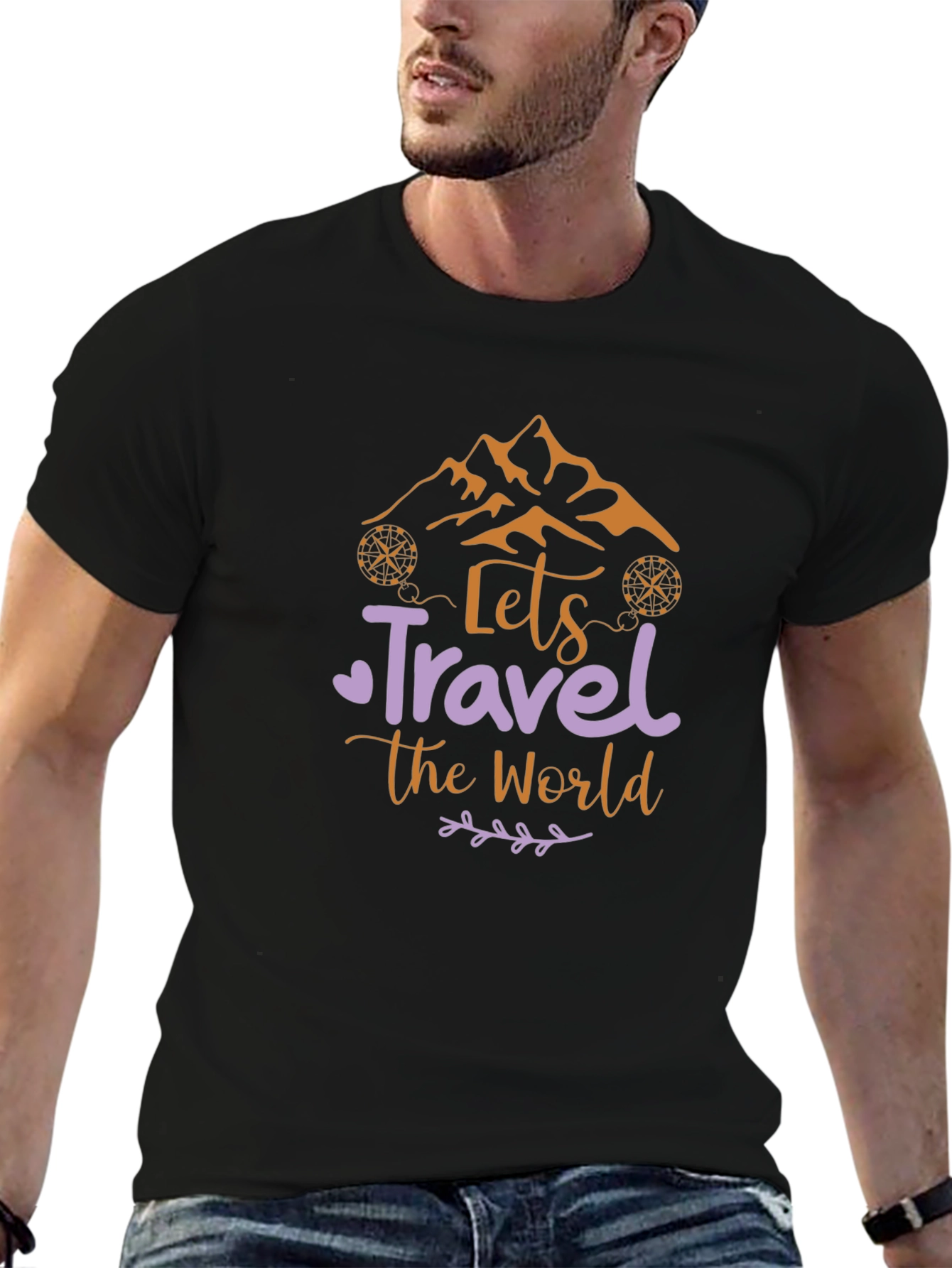 Lets Travel The World Tee - Mountain Adventure