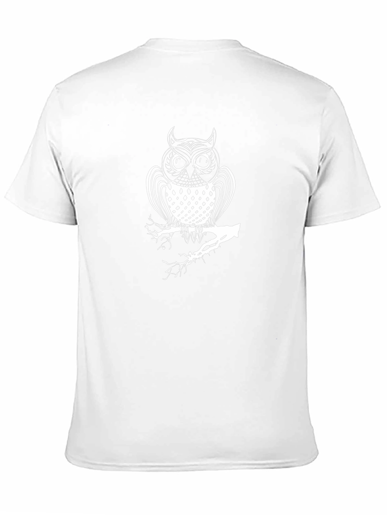 Mens Black Owl Graphic T-Shirt