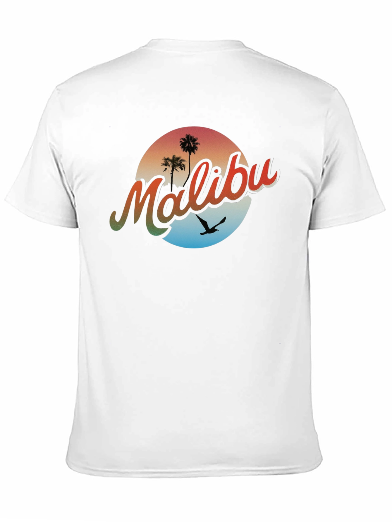 Malibu Palm Tree Graphic Tee - Retro Summer Vibes