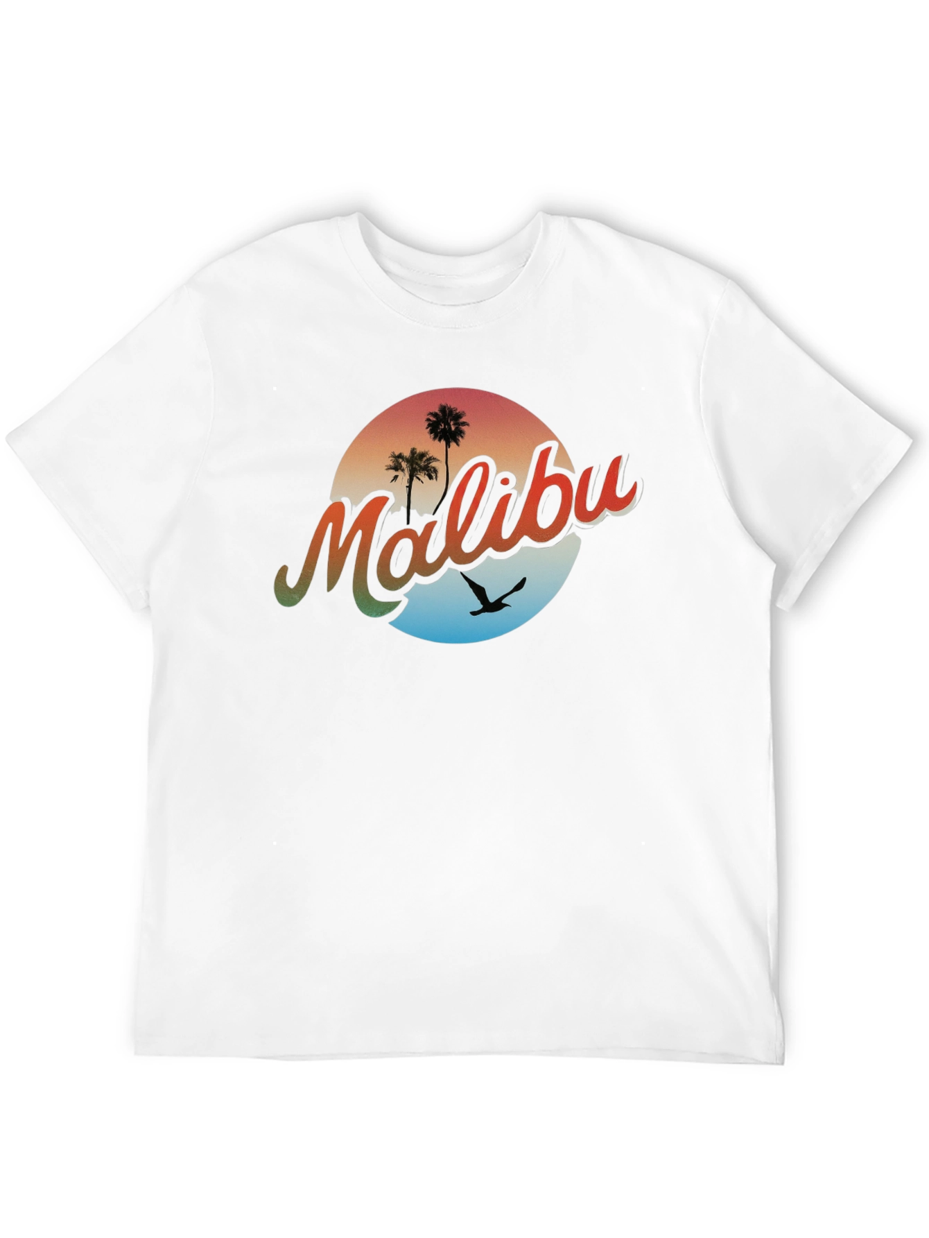 Malibu Palm Tree Graphic Tee - Retro Summer Vibes