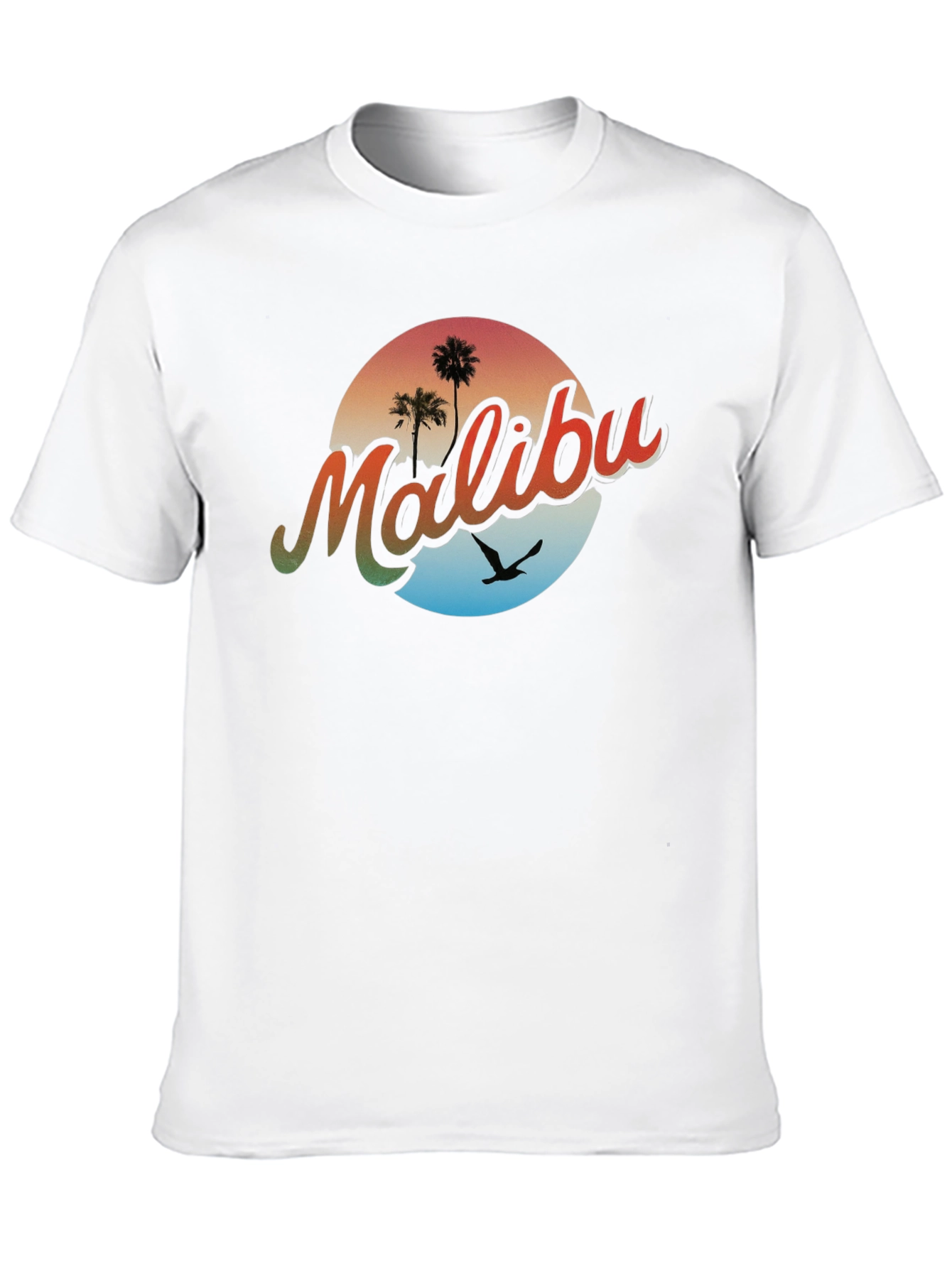 Malibu Palm Tree Graphic Tee - Retro Summer Vibes