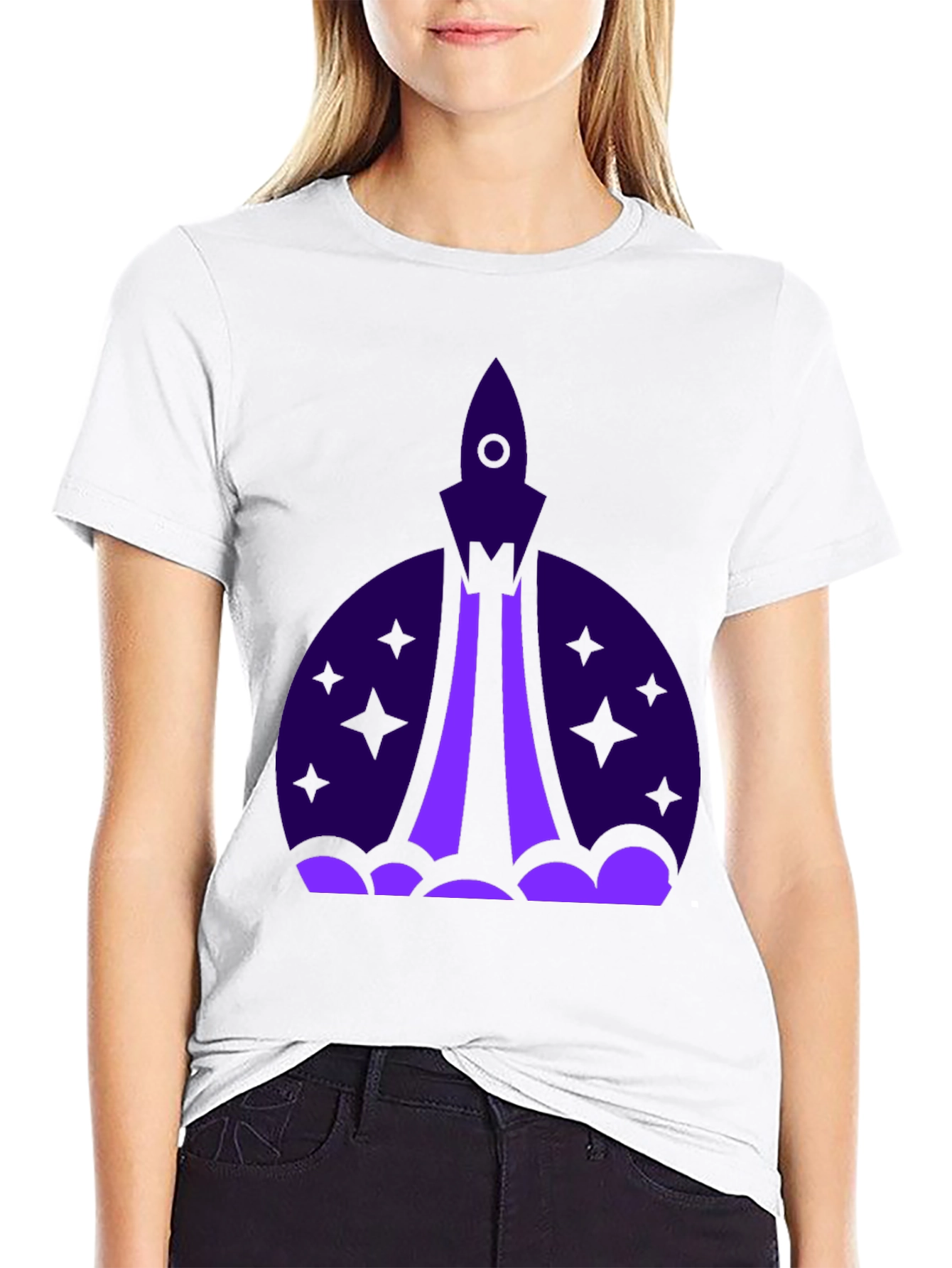 Rocket Launch Graphic Tee - Black Cotton T-Shirt