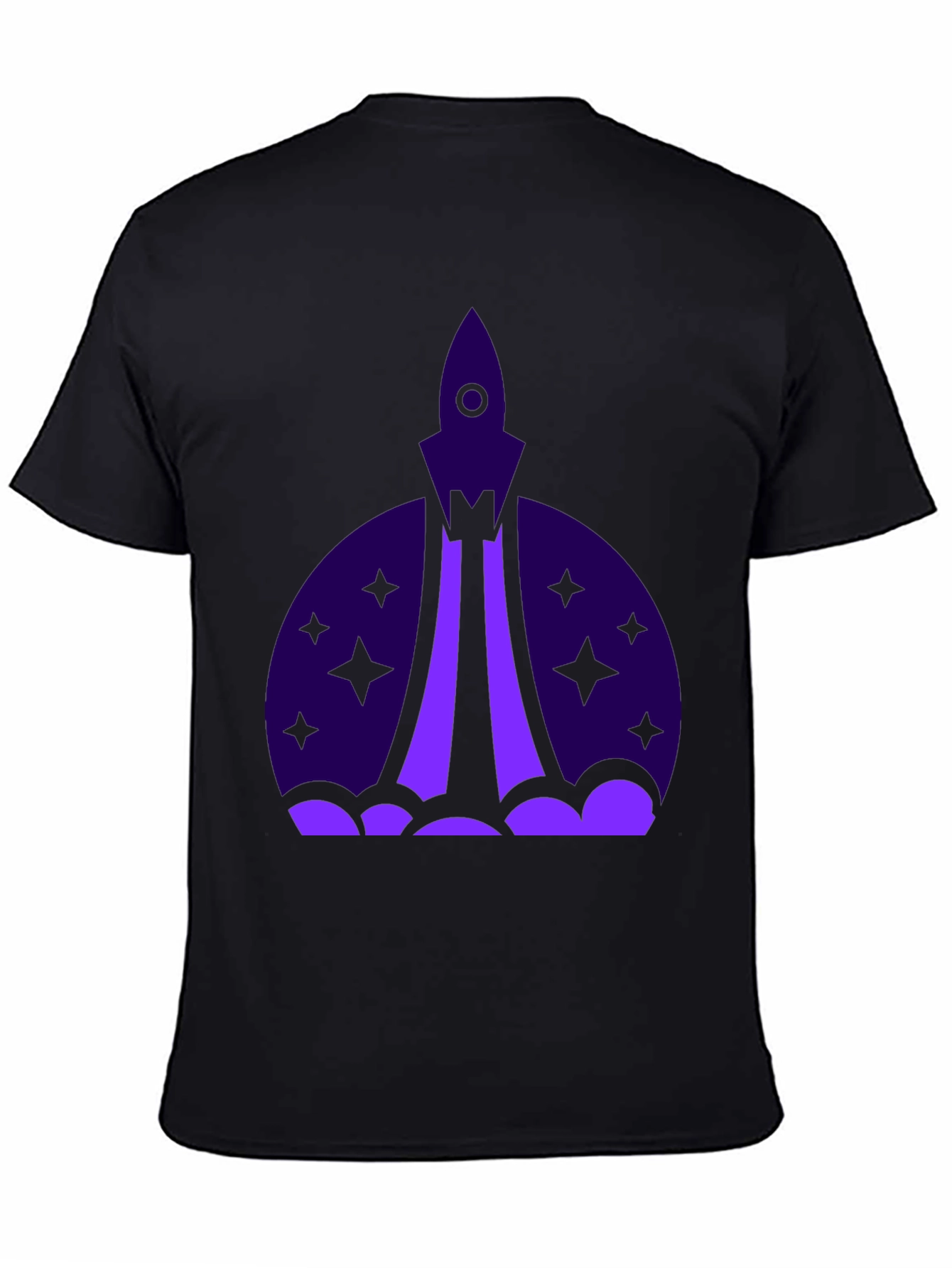 Rocket Launch Graphic Tee - Black Cotton T-Shirt