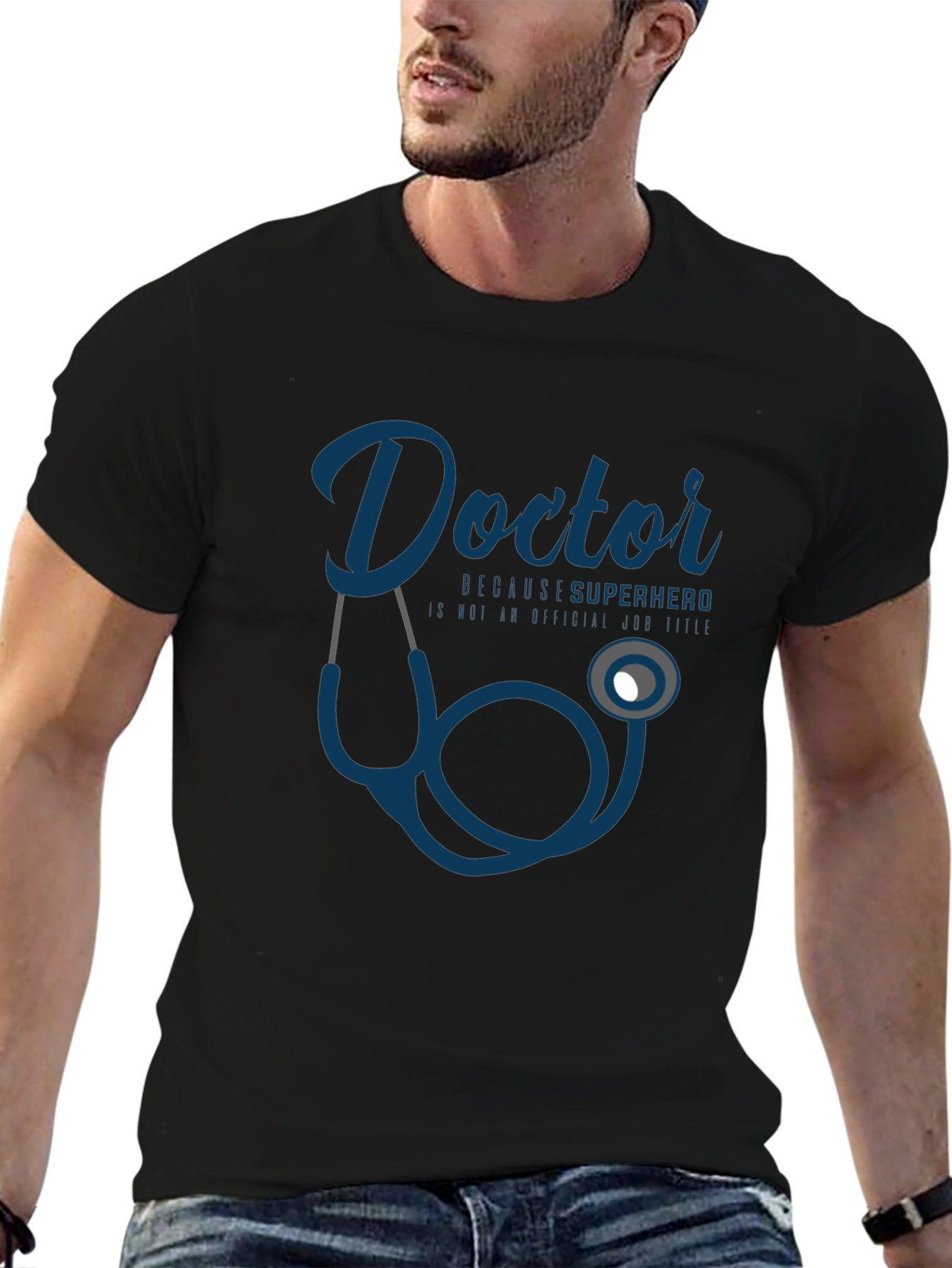 Doctor Superhero T-Shirt - Black Graphic Tee