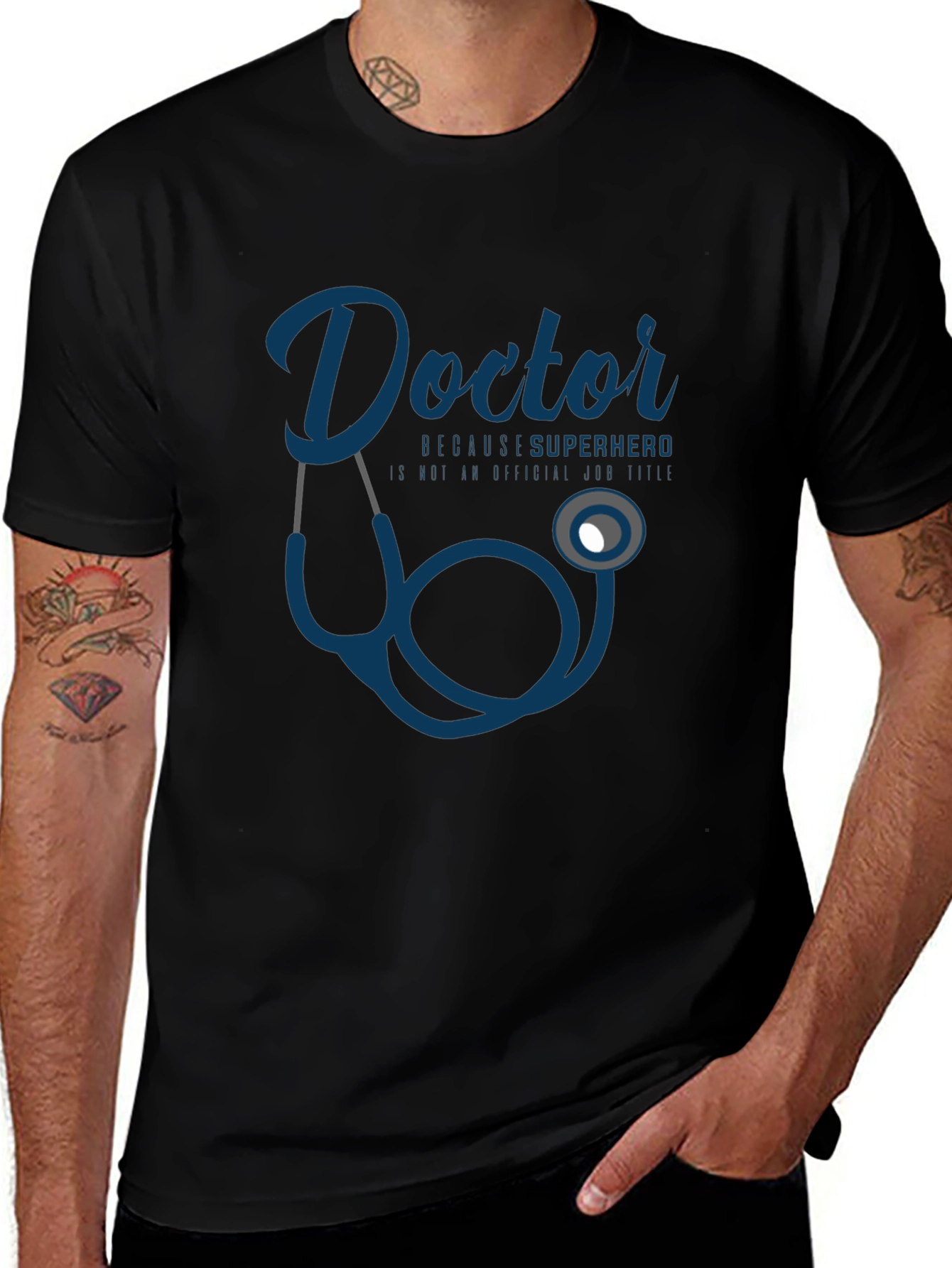 Doctor Superhero T-Shirt - Black Graphic Tee