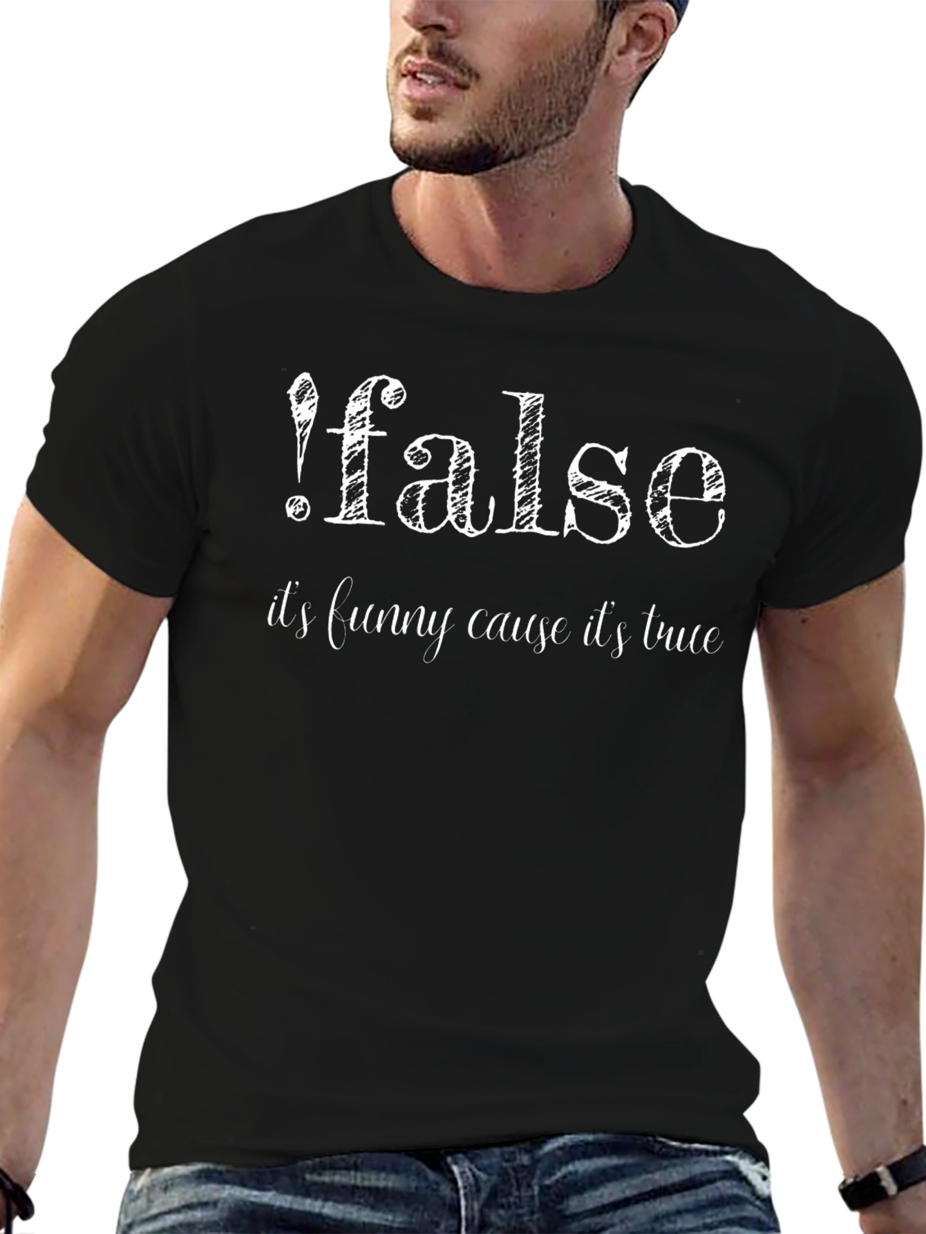 Funny Coding T-Shirt: !false Its True