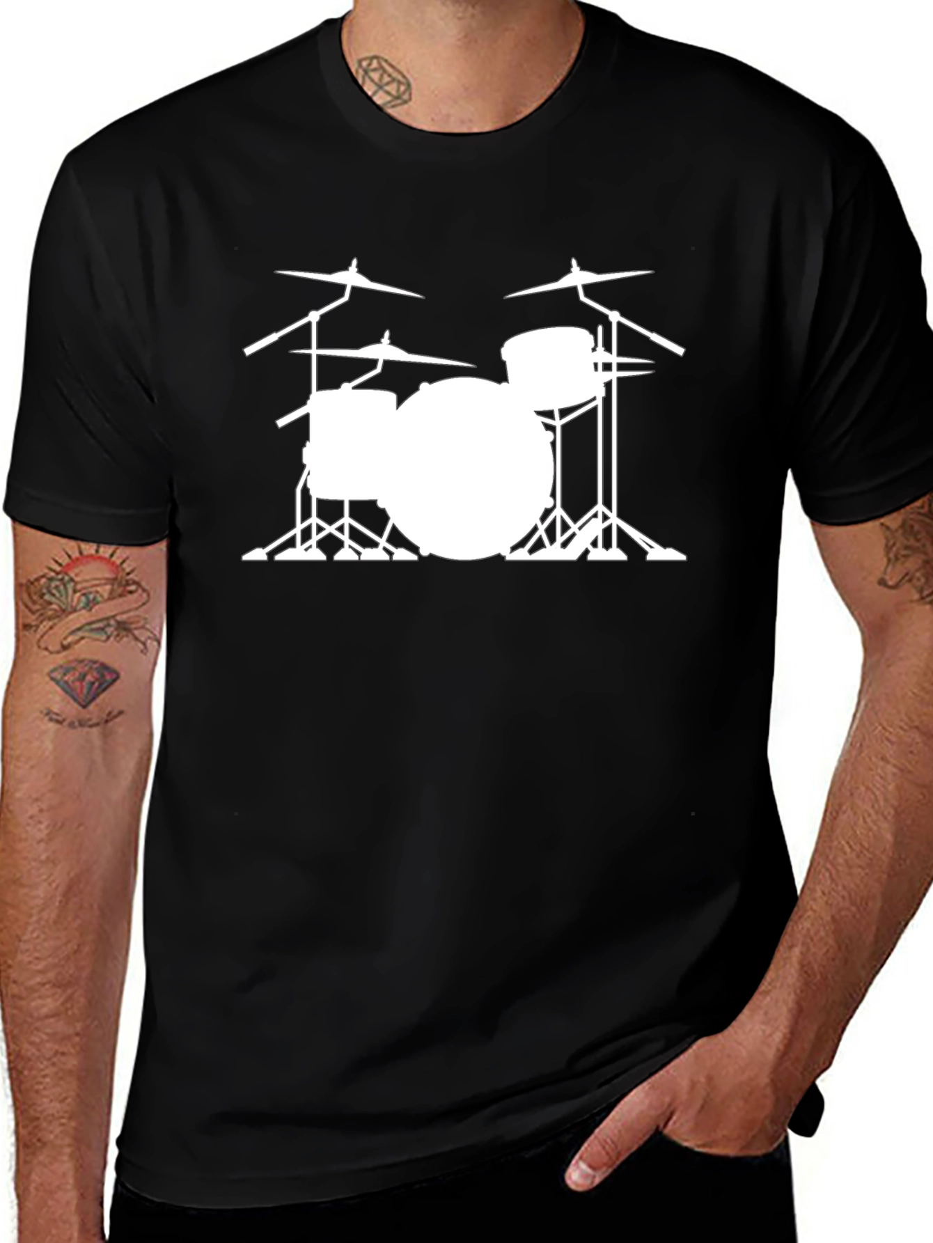 Drum Kit Graphic T-Shirt - Black