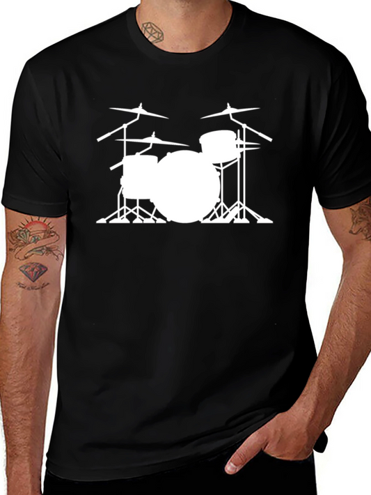 Drum Kit Graphic T-Shirt - Black