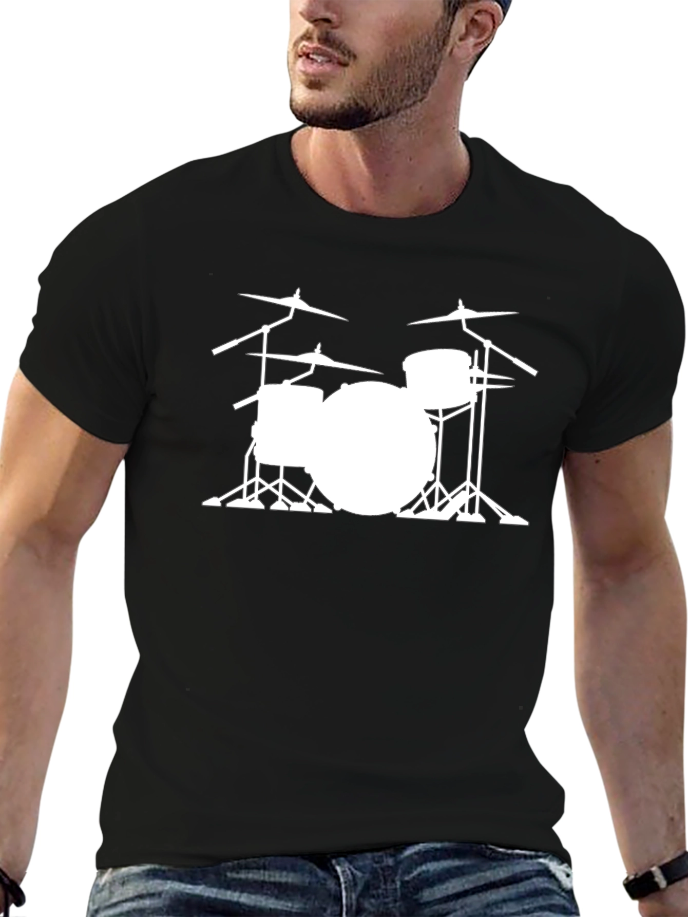 Drum Kit Graphic T-Shirt - Black