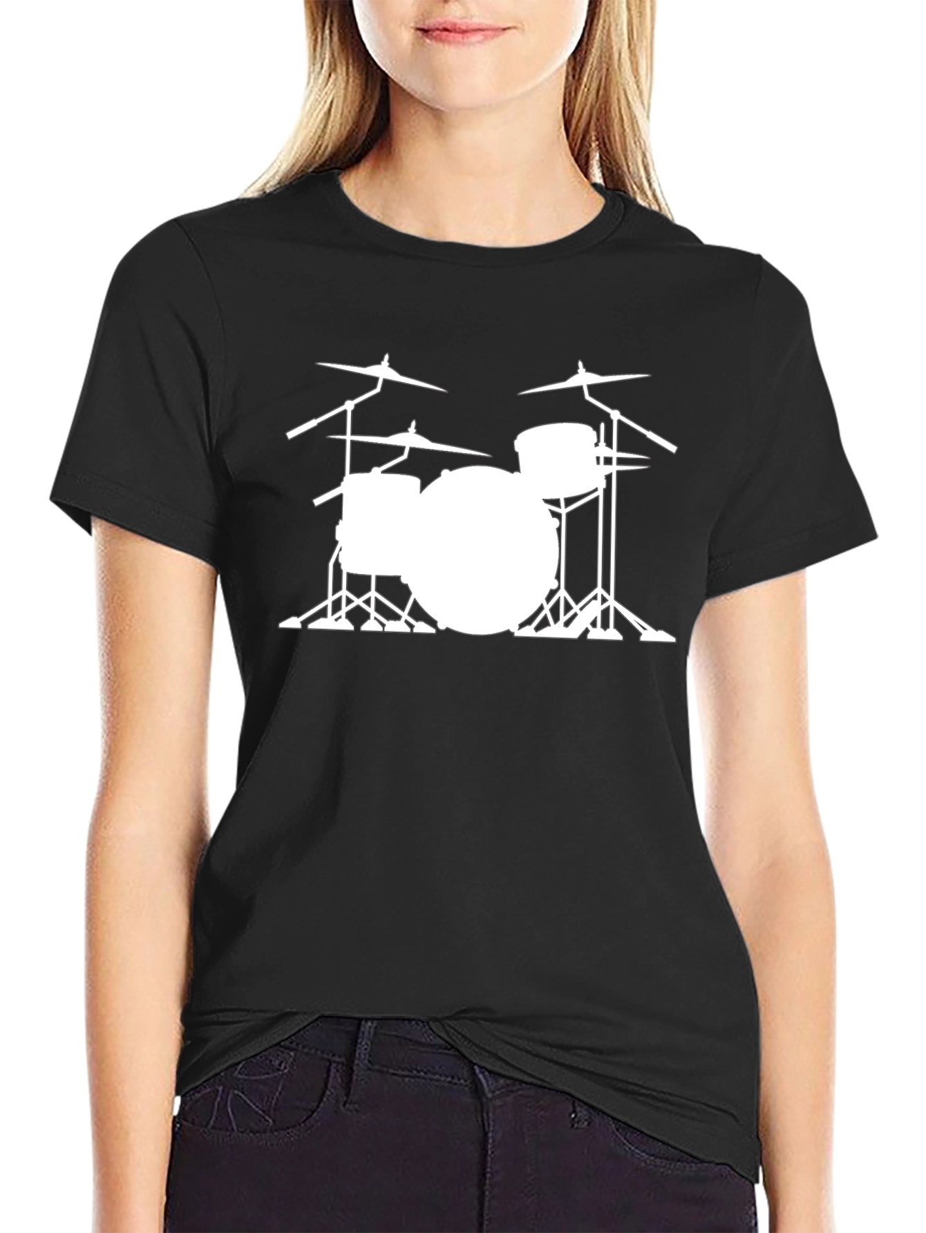 Drum Kit Graphic T-Shirt - Black