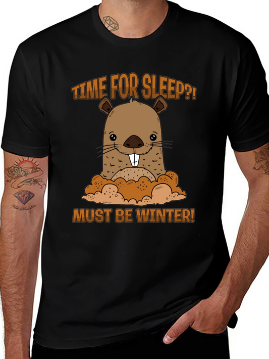 Time For Sleep T-Shirt - Cute Groundhog Winter Tee