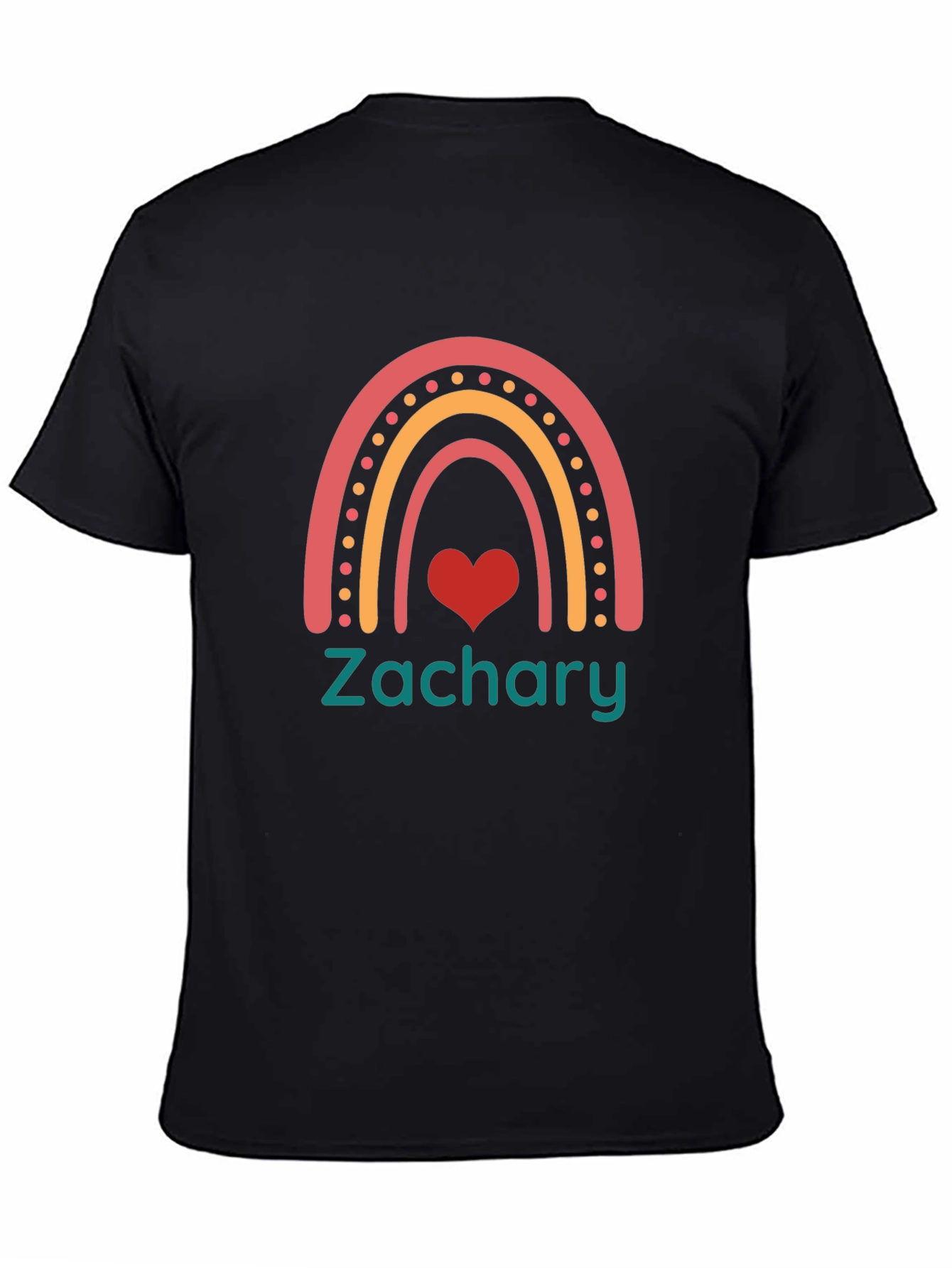 Zachary Rainbow Heart Personalized T-Shirt