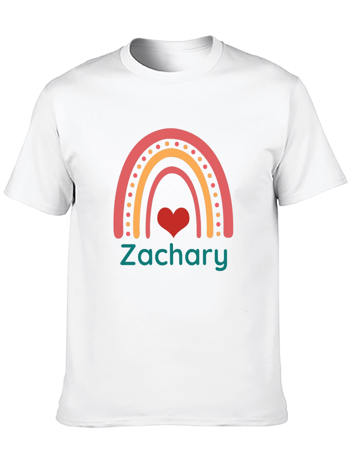 Zachary Rainbow Heart Personalized T-Shirt