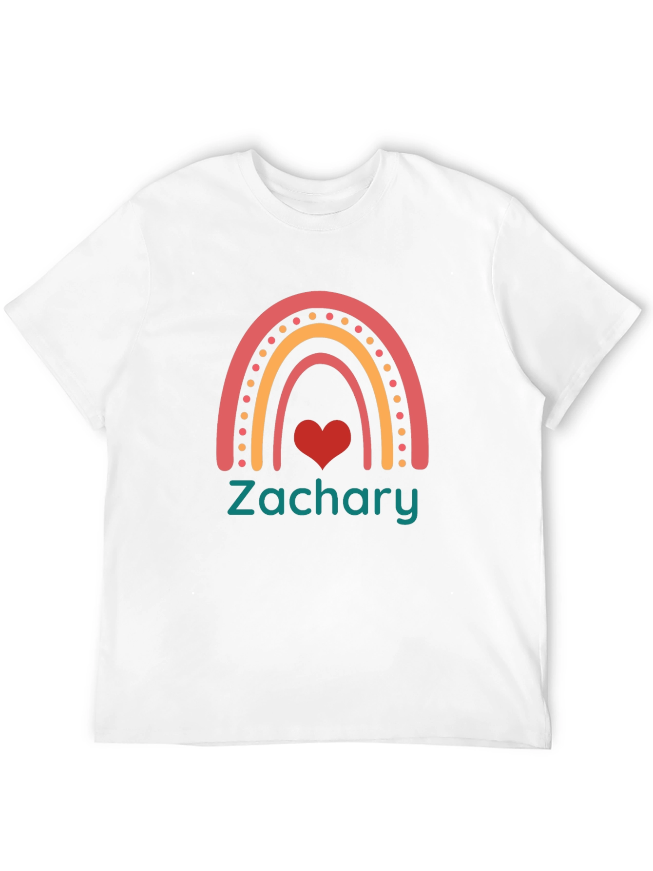 Zachary Rainbow Heart Personalized T-Shirt