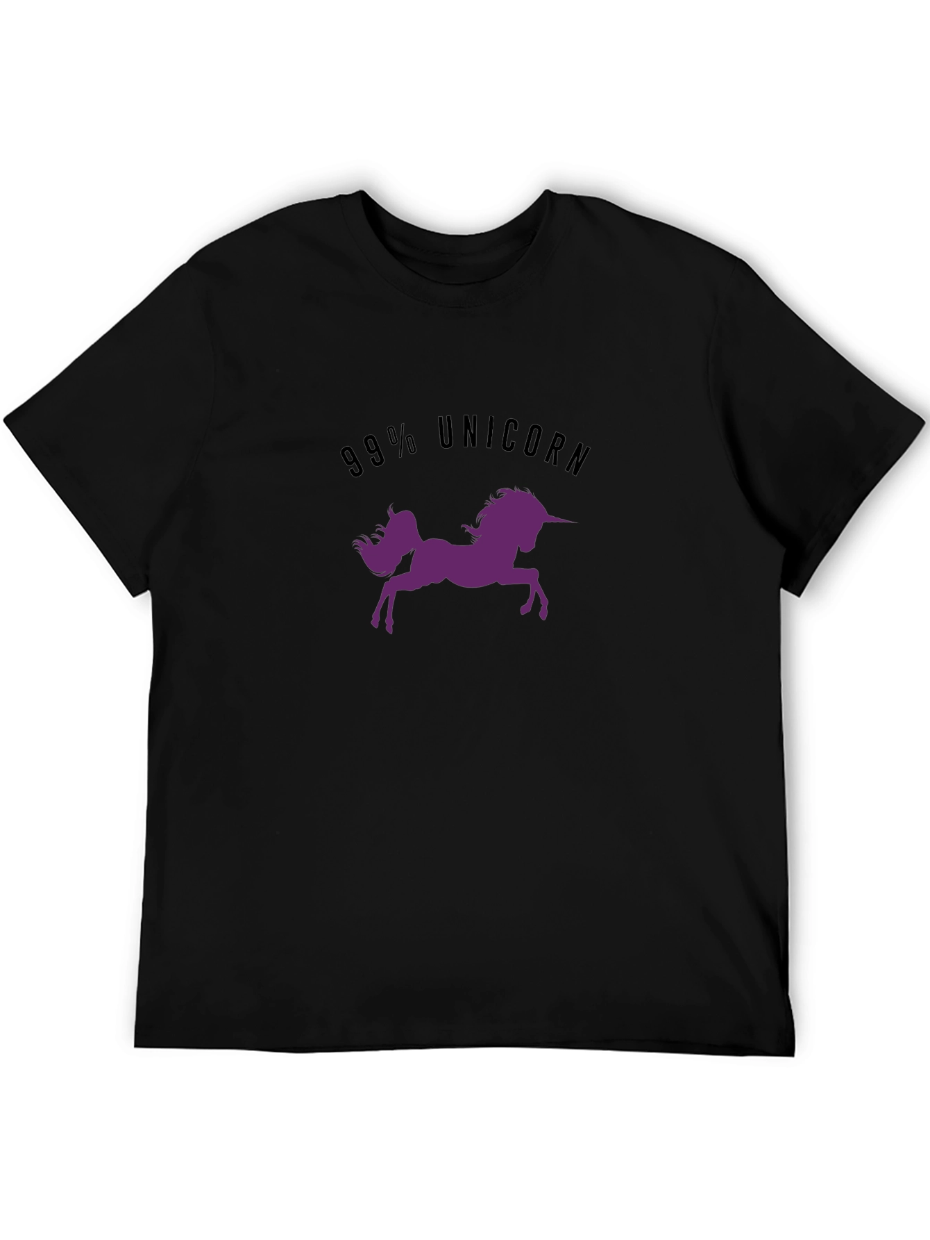 99% Unicorn Graphic T-Shirt - Black