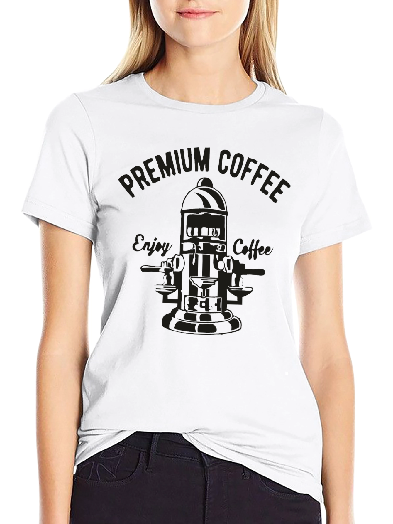 Premium Coffee Graphic T-Shirt - Black