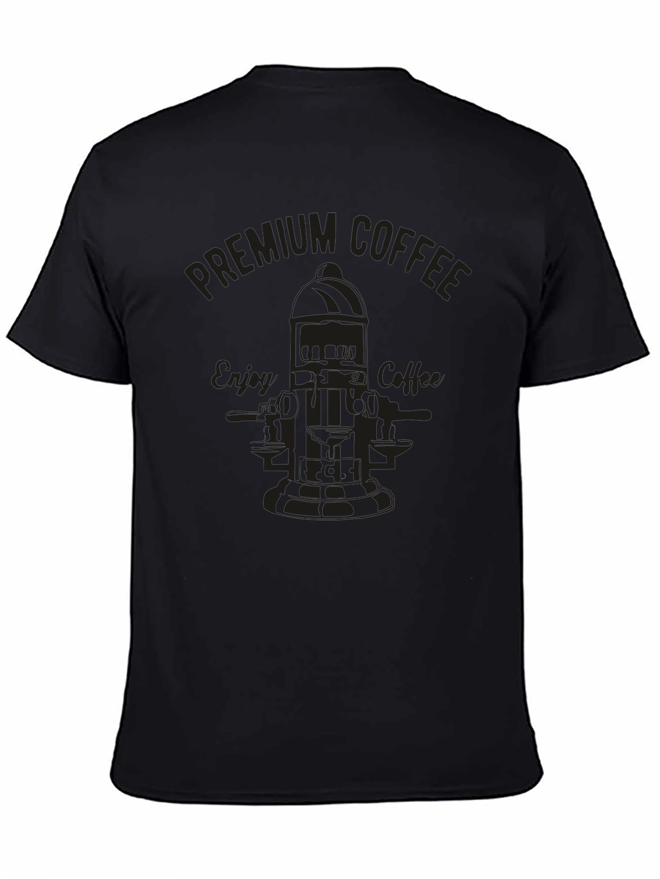 Premium Coffee Graphic T-Shirt - Black