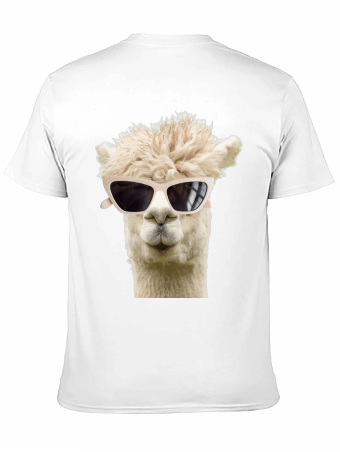 Cool Alpaca T-Shirt - Black Cotton Tee with Sunglasses