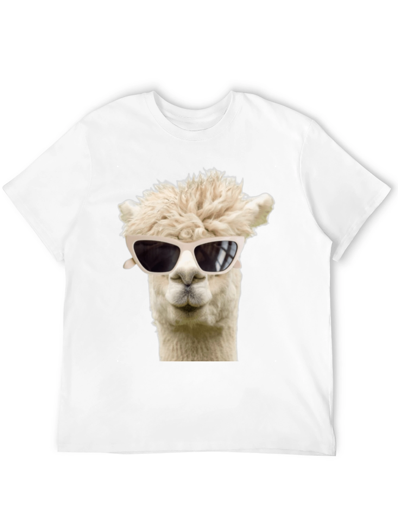 Cool Alpaca T-Shirt - Black Cotton Tee with Sunglasses
