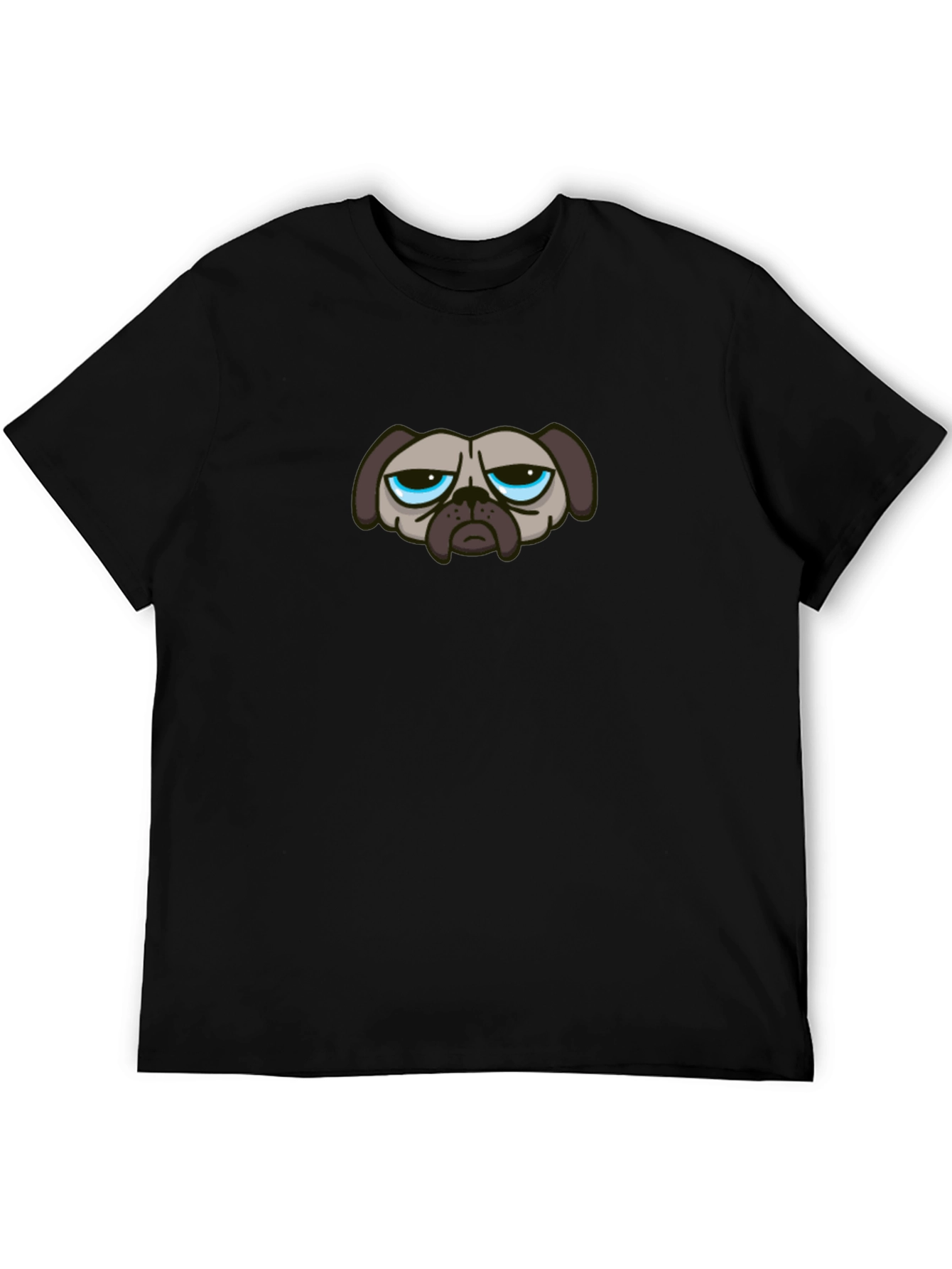 Grumpy Dog Graphic T-Shirt - Black Casual Tee