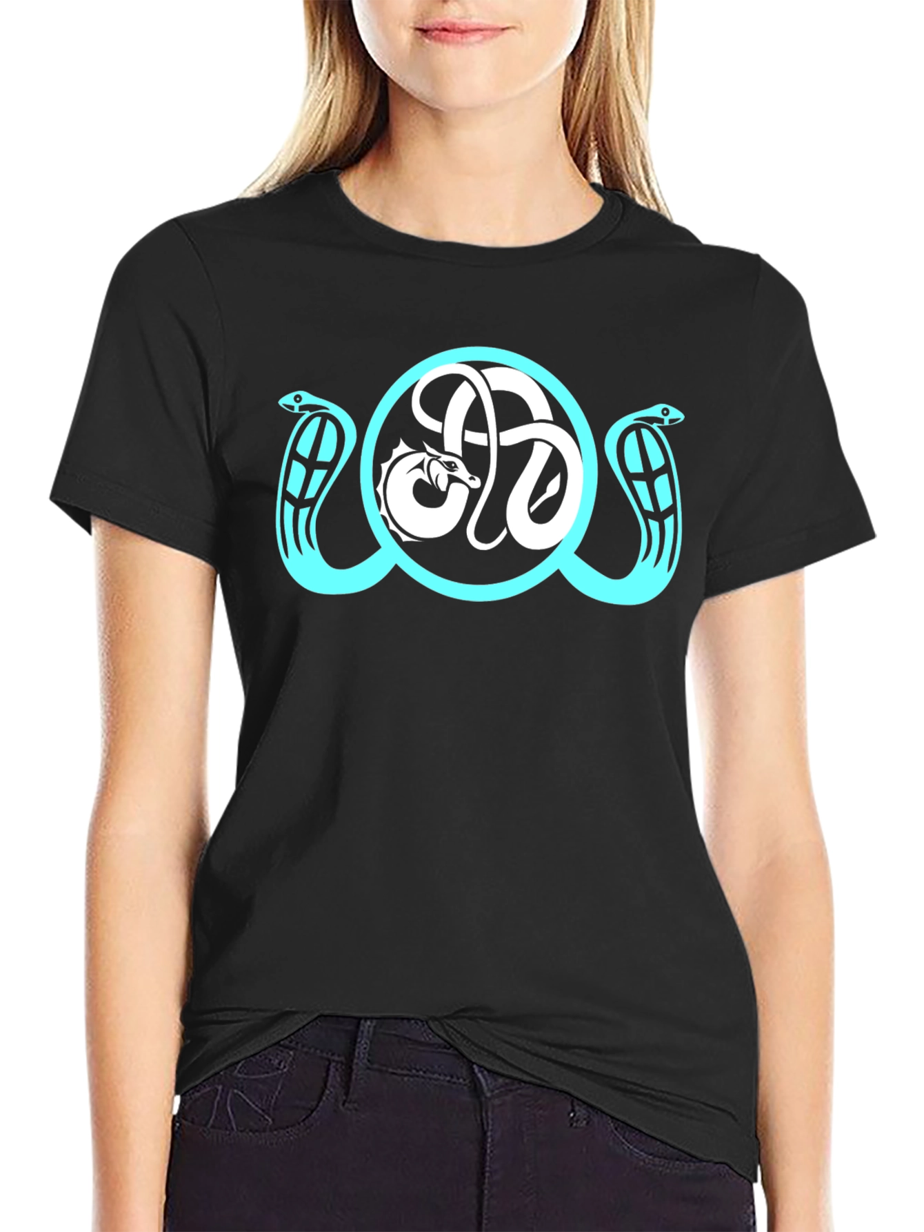 Dragon & Snake Emblem T-Shirt - Black