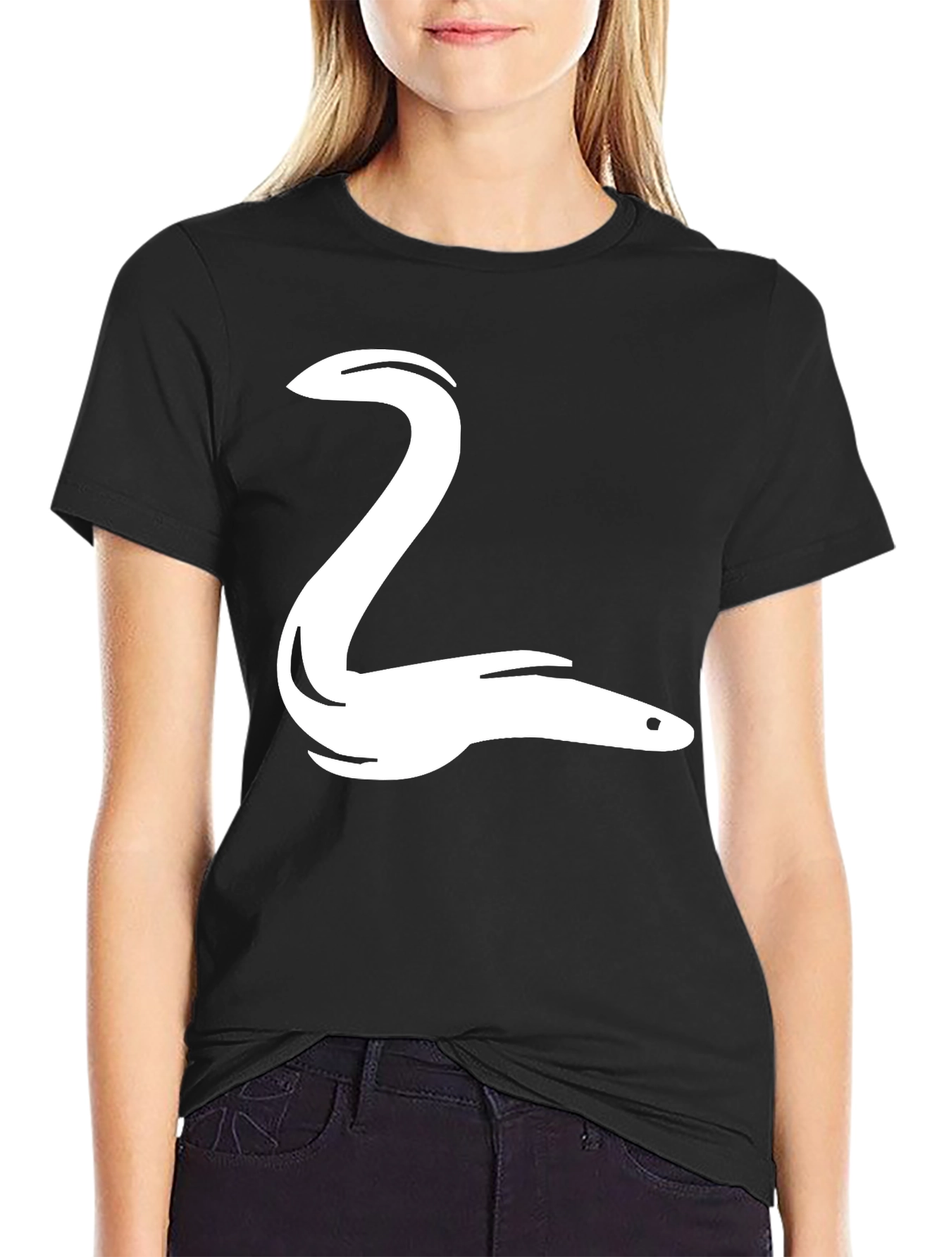 Eel Graphic Tee - Black Cotton T-Shirt