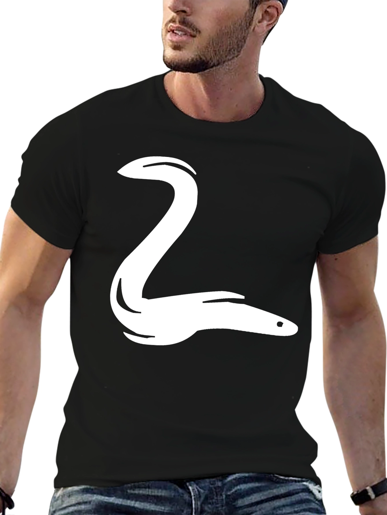 Eel Graphic Tee - Black Cotton T-Shirt