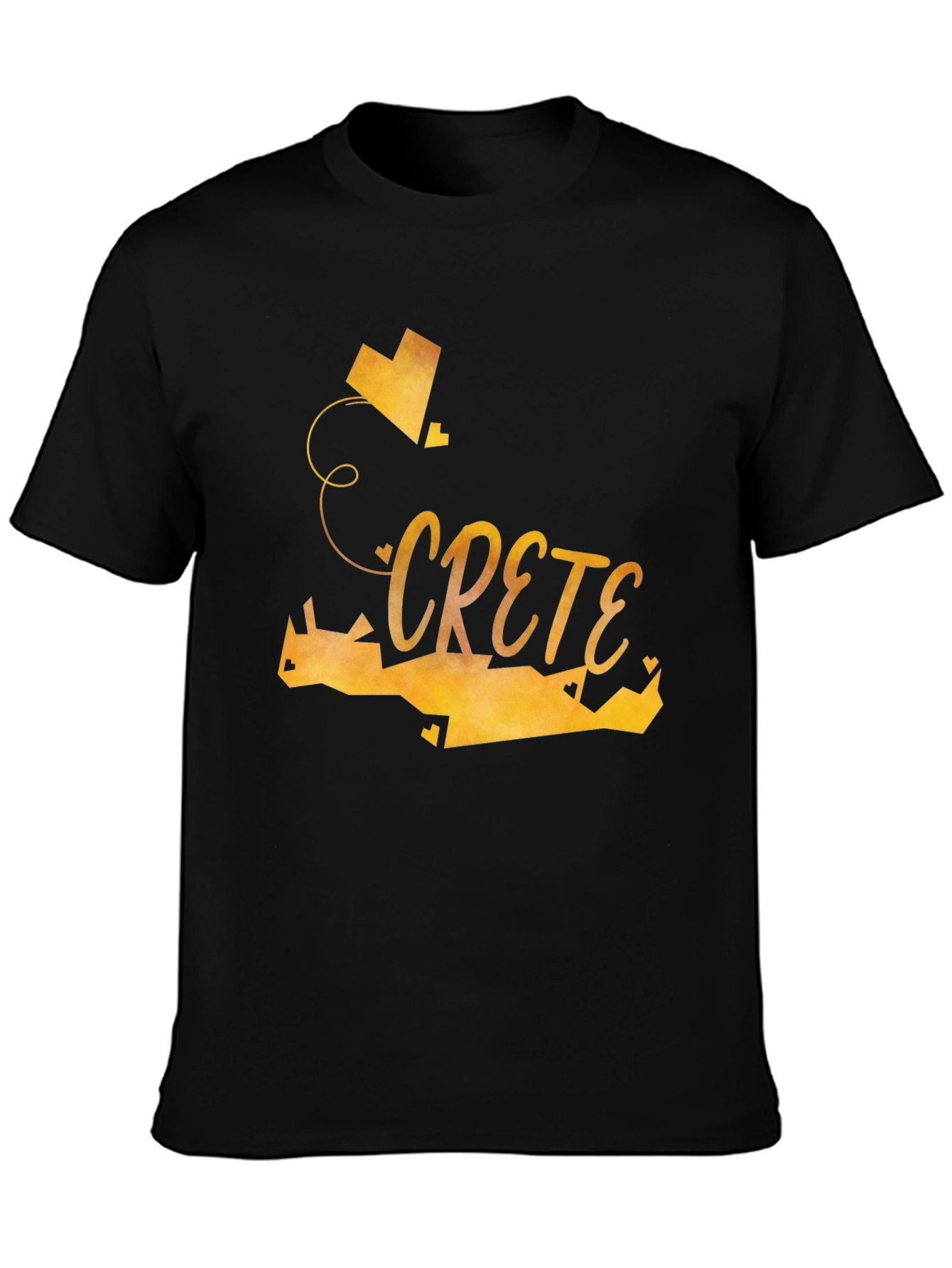 Crete Heart Graphic Tee - Stylish Black T-Shirt