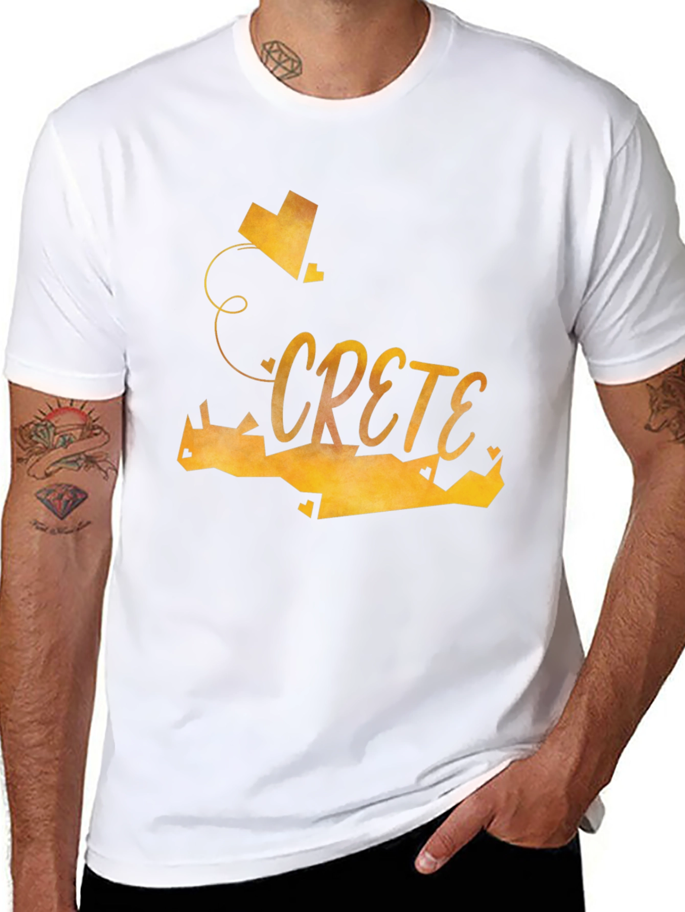 Crete Heart Graphic Tee - Stylish Black T-Shirt