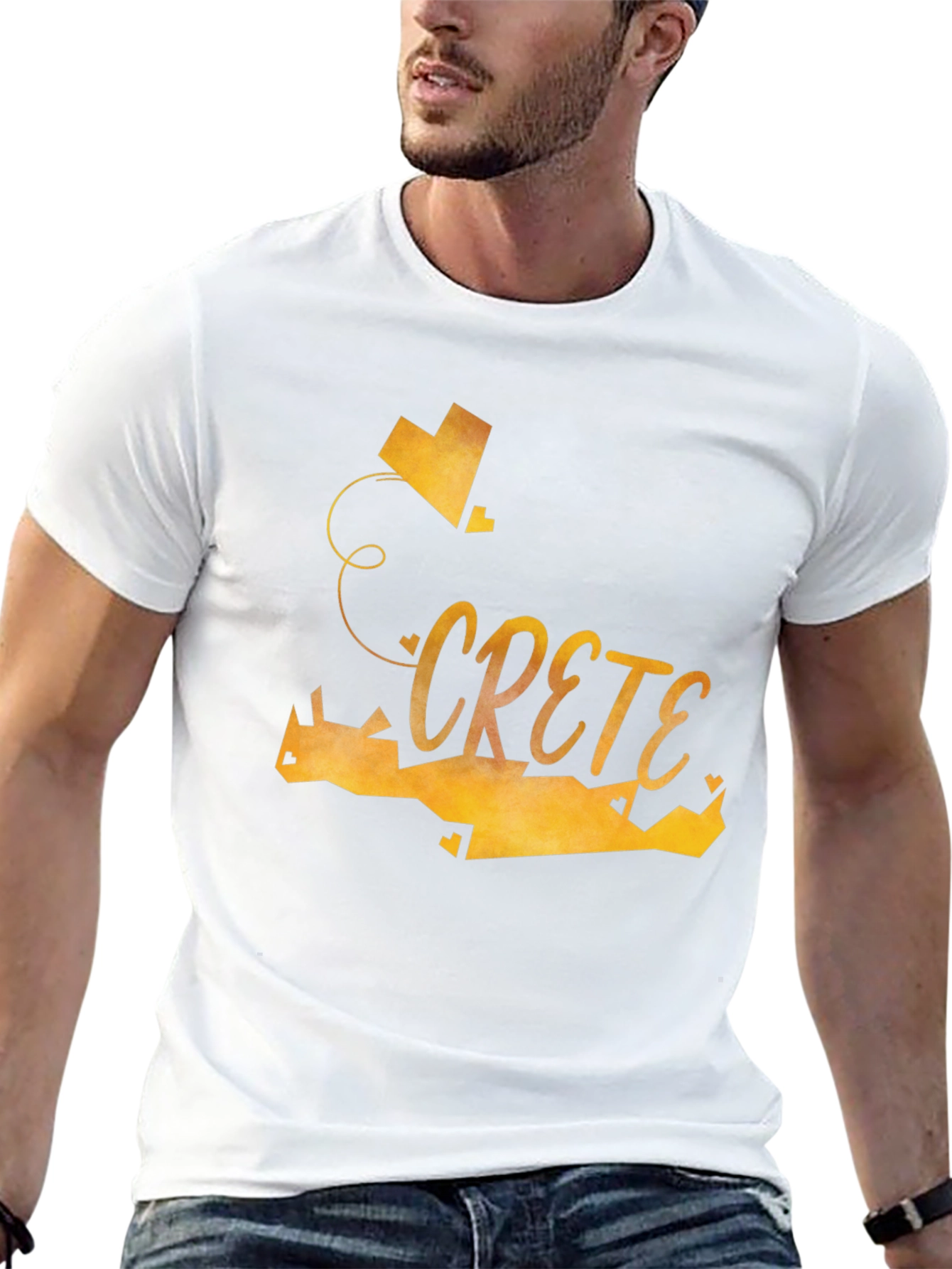 Crete Heart Graphic Tee - Stylish Black T-Shirt