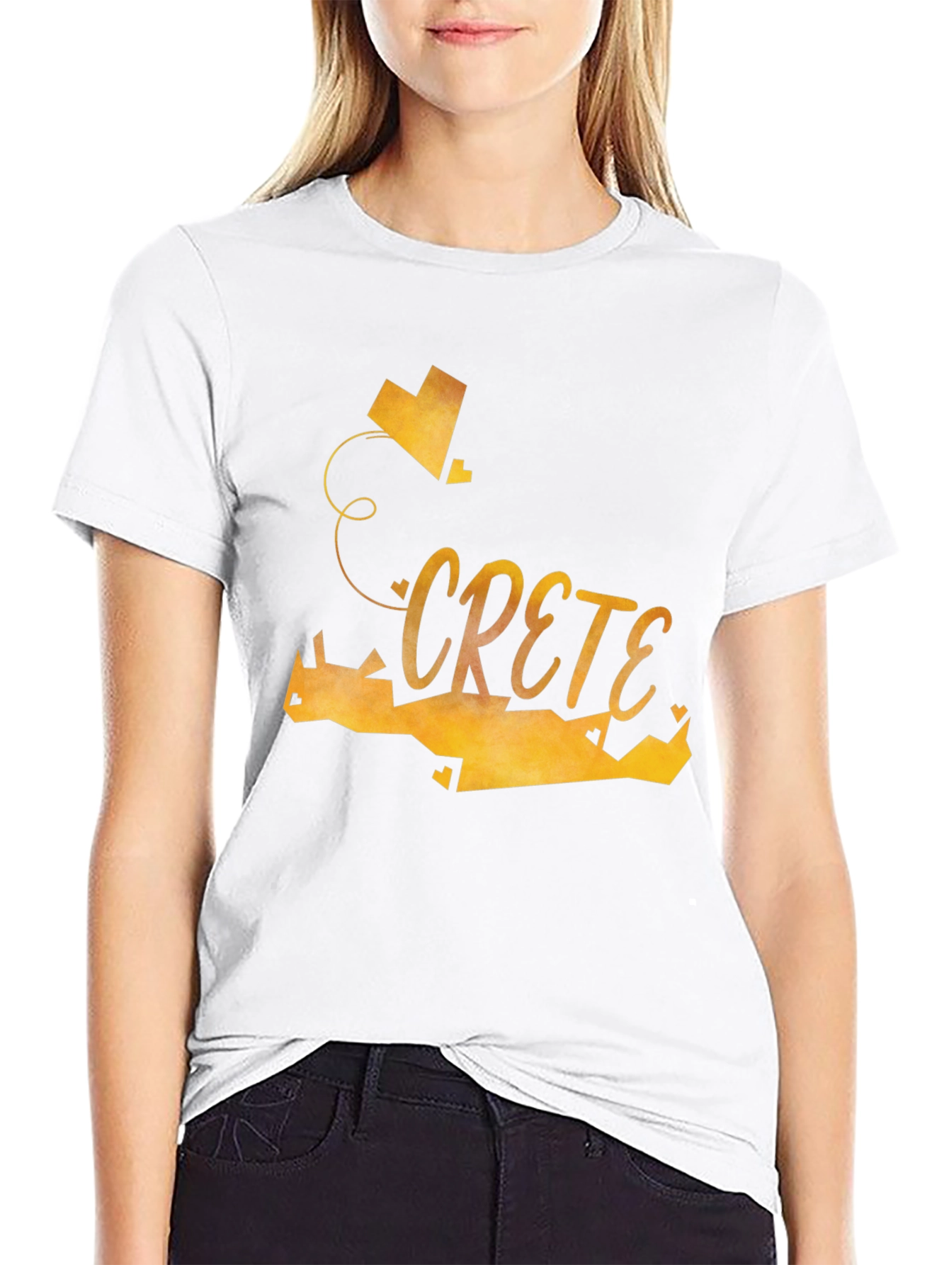 Crete Heart Graphic Tee - Stylish Black T-Shirt