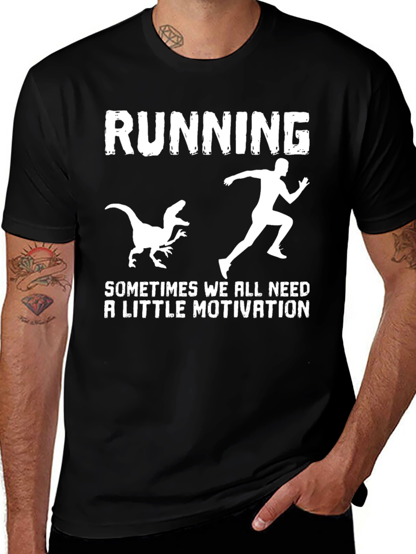 Running Motivation T-Shirt - Dinosaur Chase
