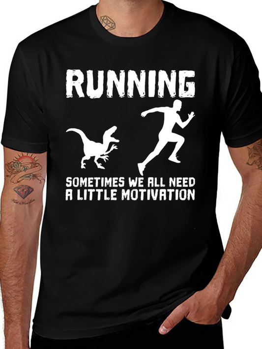 Running Motivation T-Shirt - Dinosaur Chase