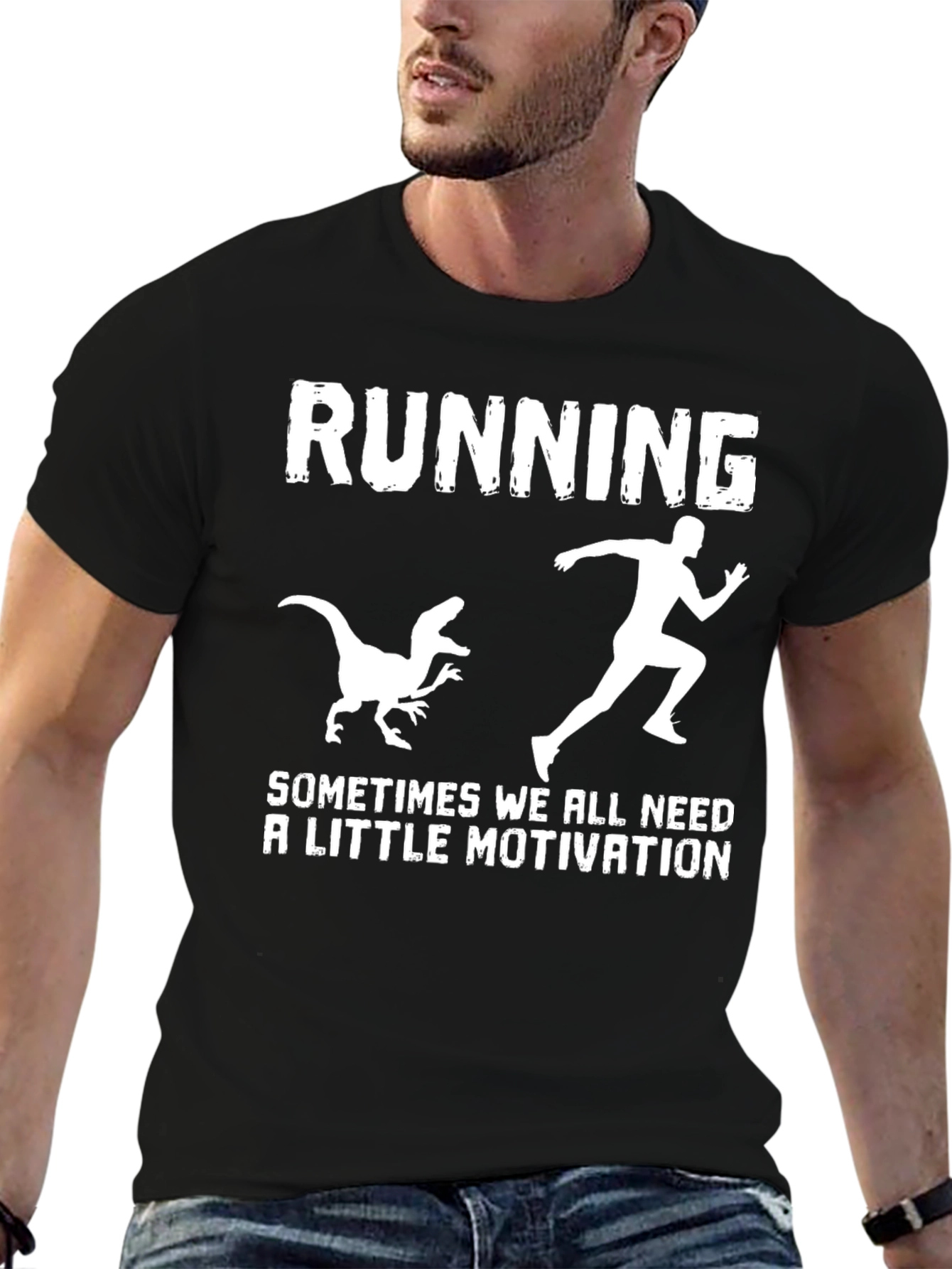 Running Motivation T-Shirt - Dinosaur Chase