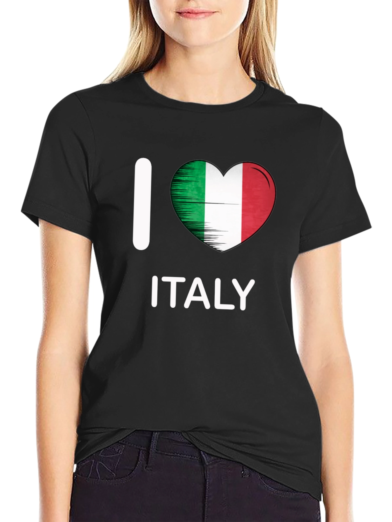 I Love Italy T-Shirt - Italian Flag Heart Design