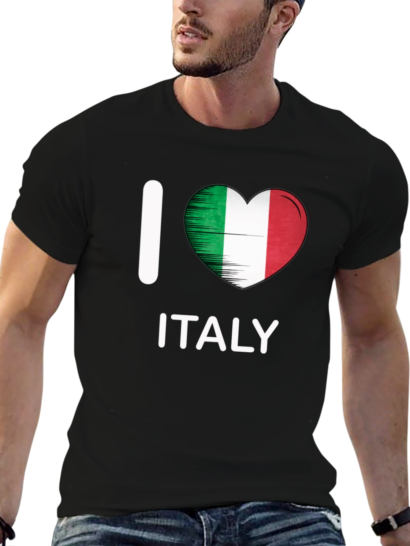 I Love Italy T-Shirt - Italian Flag Heart Design