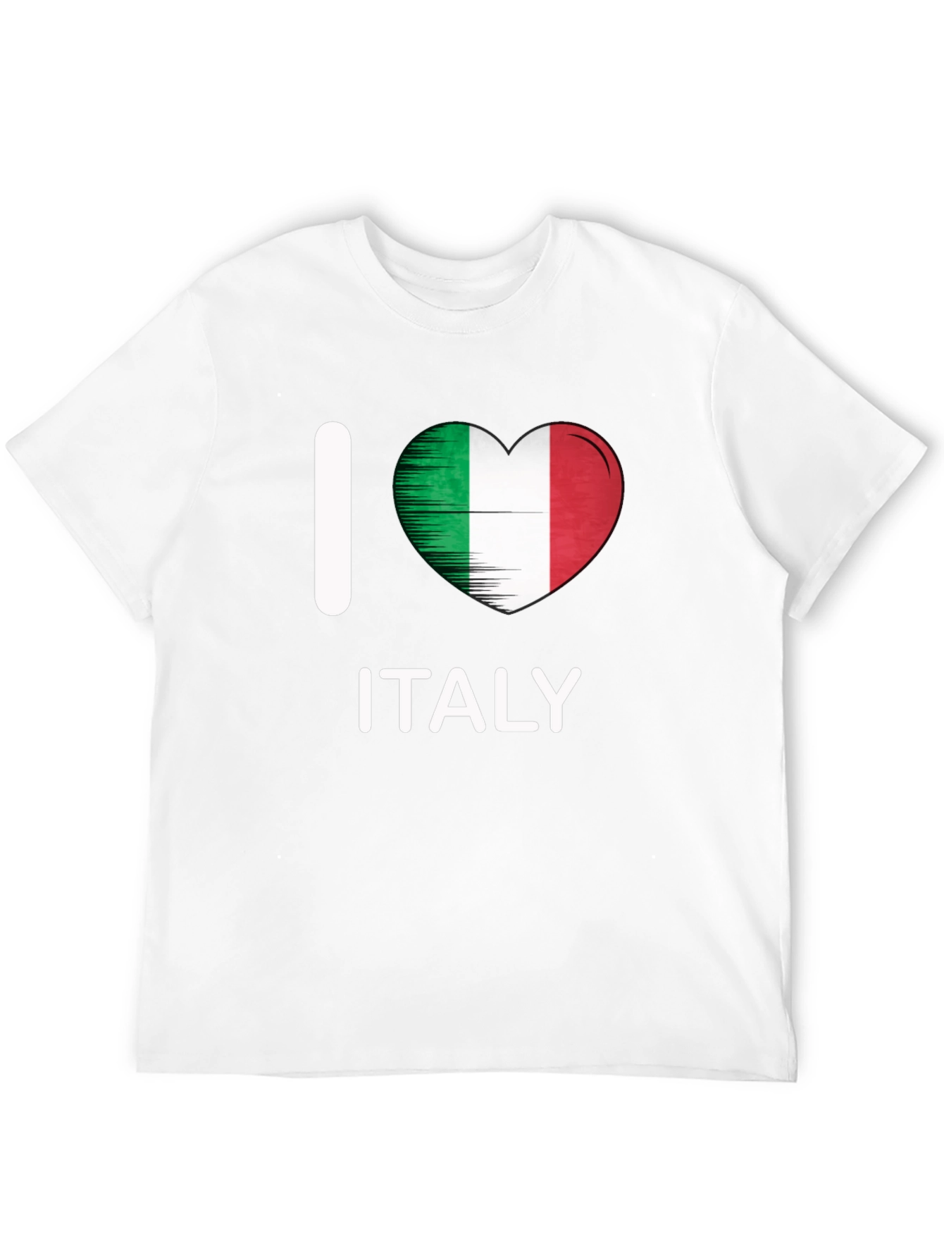 I Love Italy T-Shirt - Italian Flag Heart Design