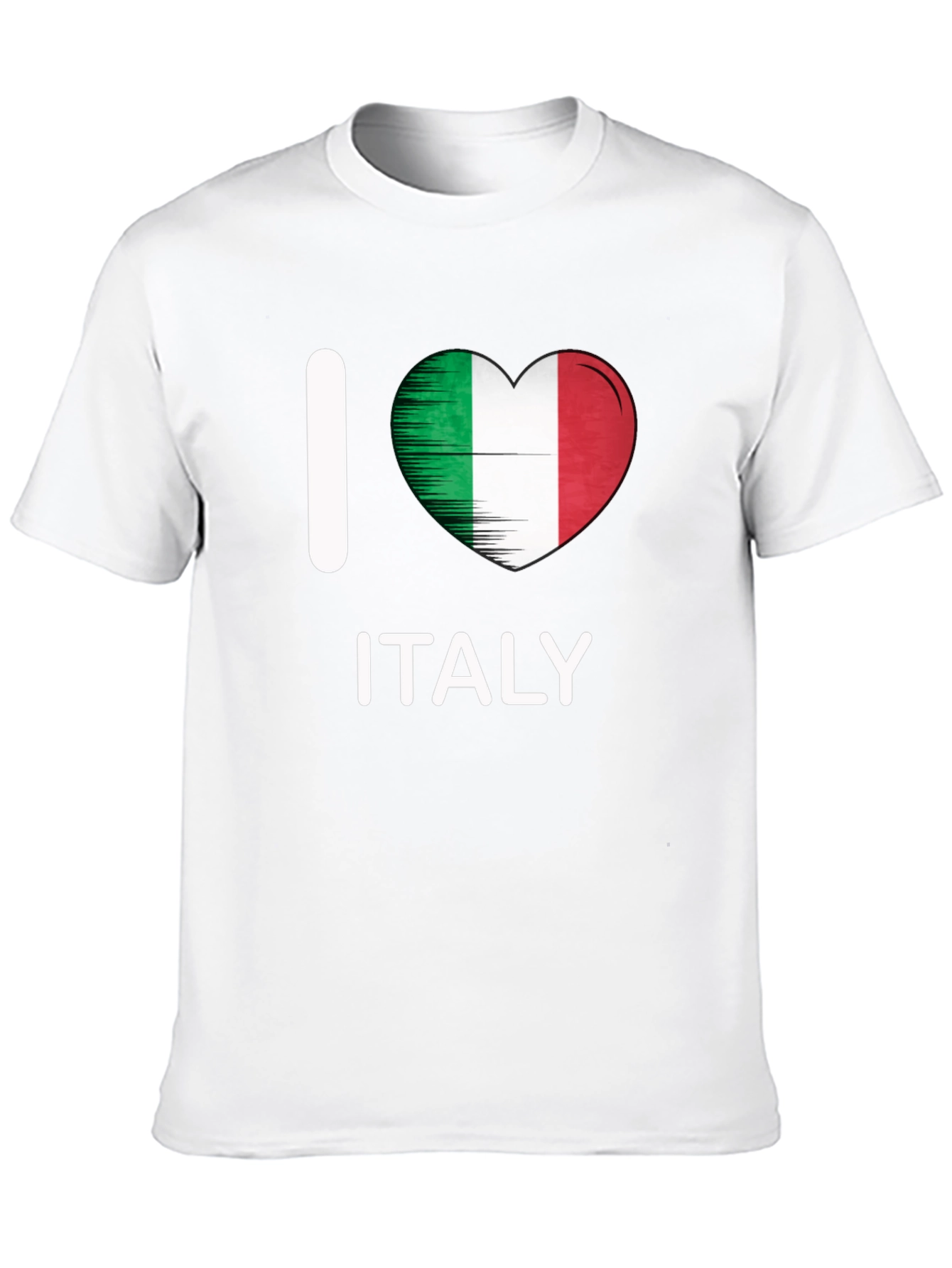 I Love Italy T-Shirt - Italian Flag Heart Design