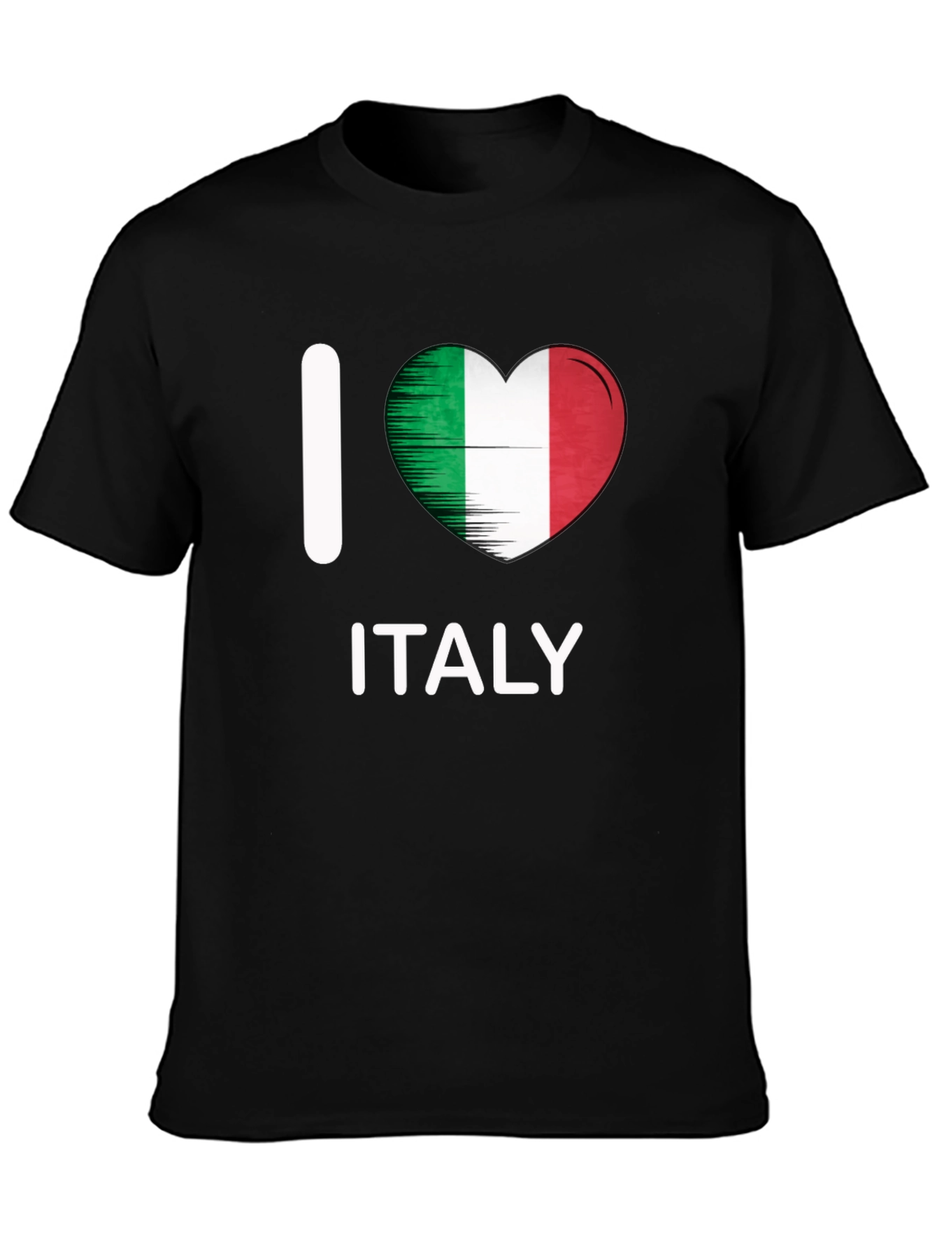 I Love Italy T-Shirt - Italian Flag Heart Design