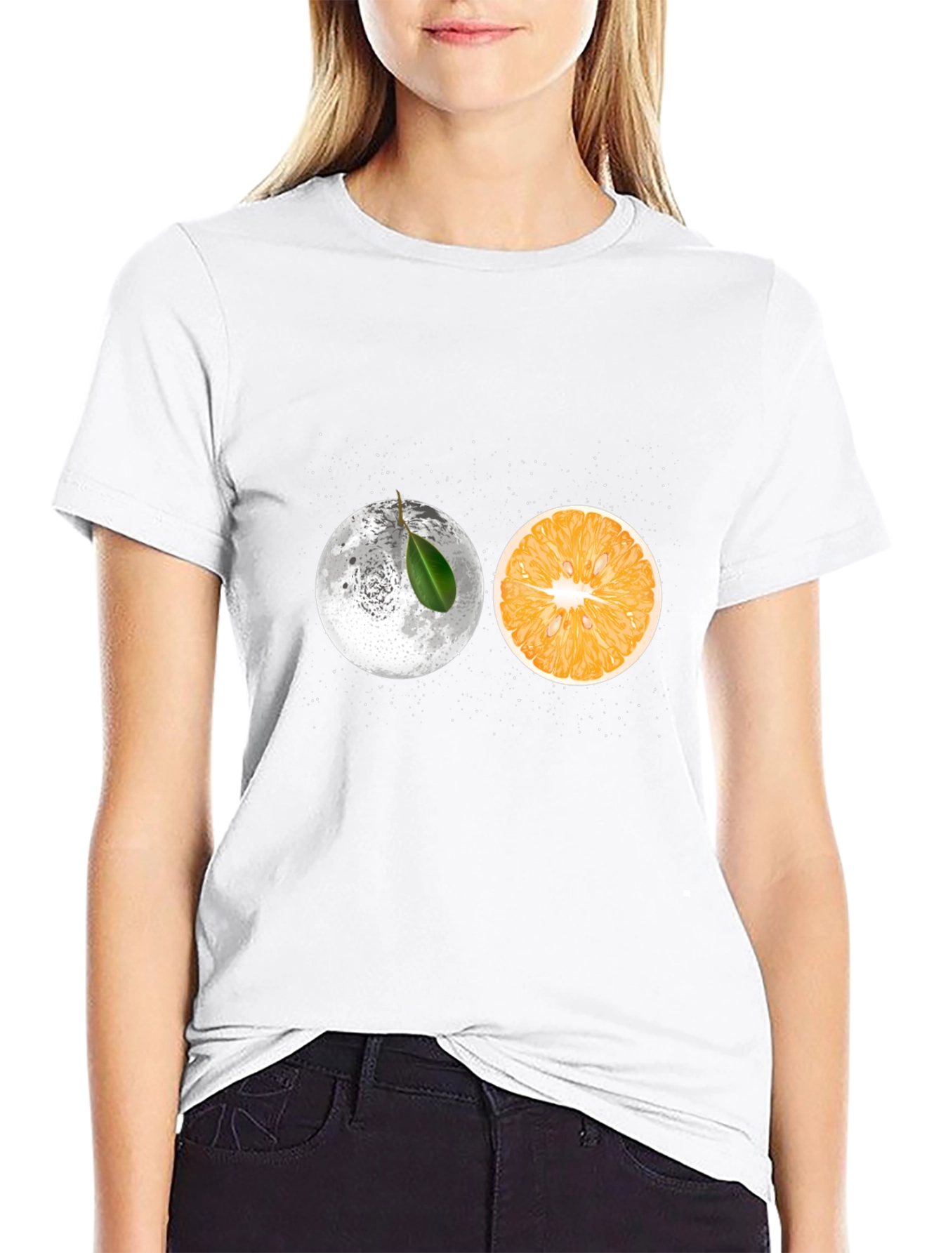 Moon Orange Graphic Tee - Unique Design T-Shirt