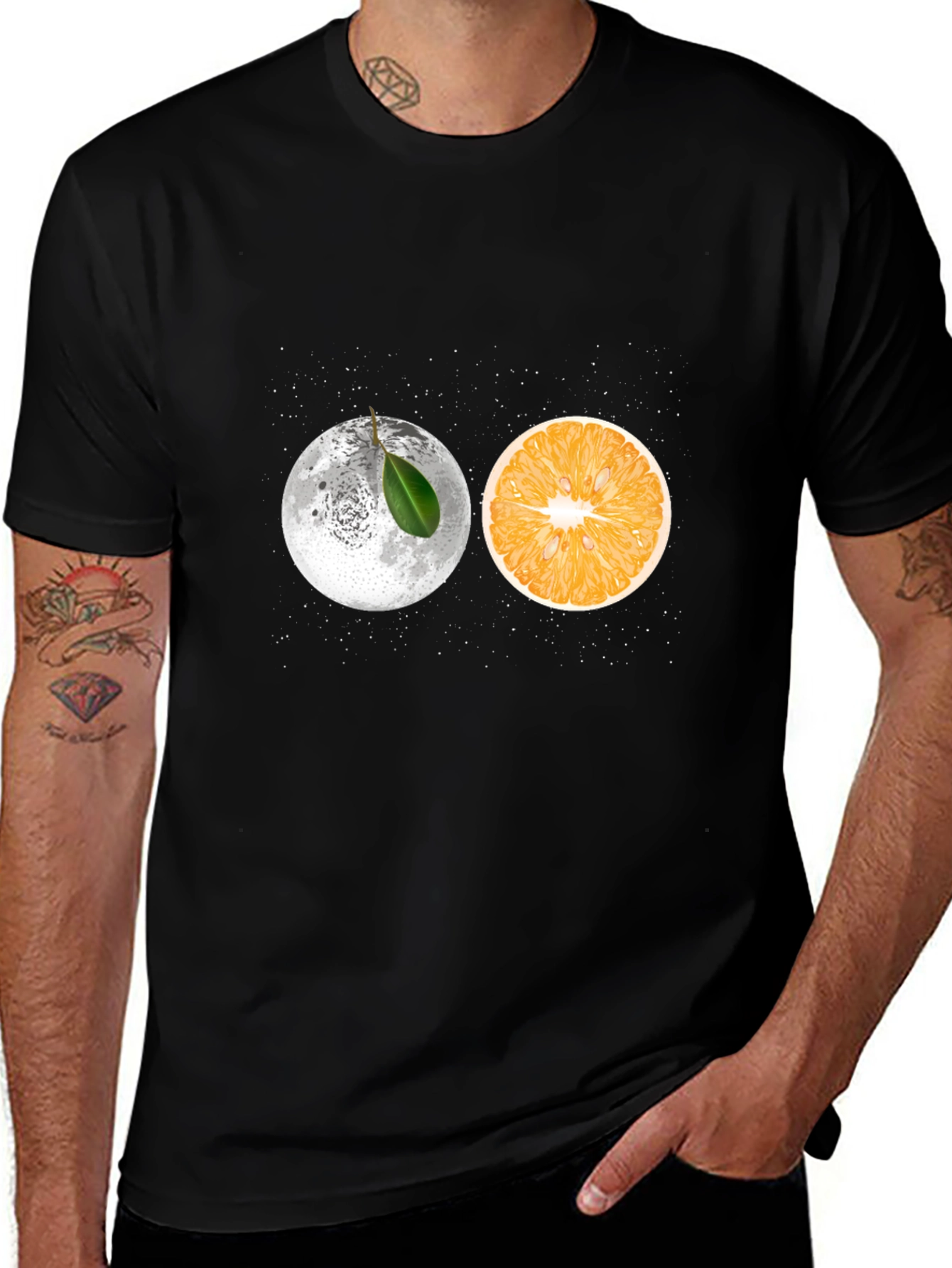 Moon Orange Graphic Tee - Unique Design T-Shirt