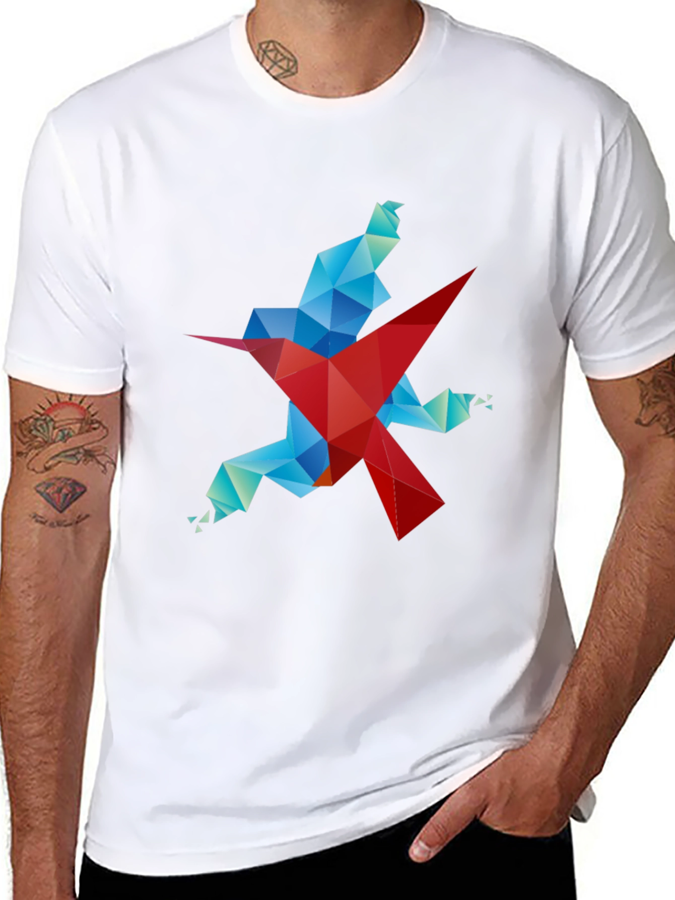 Geometric Hummingbird Graphic Tee