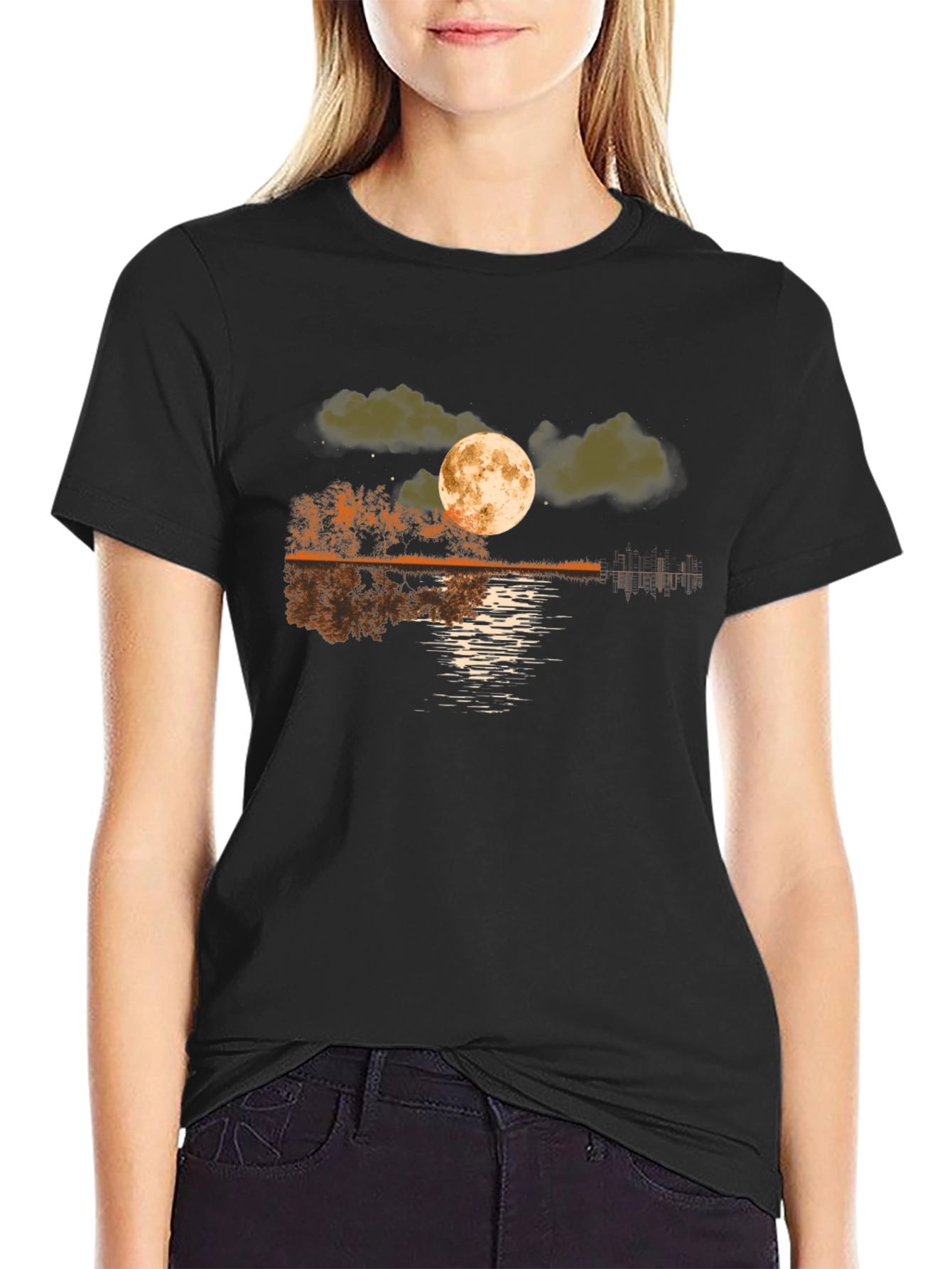 Moonlit Lake Graphic Tee - Black
