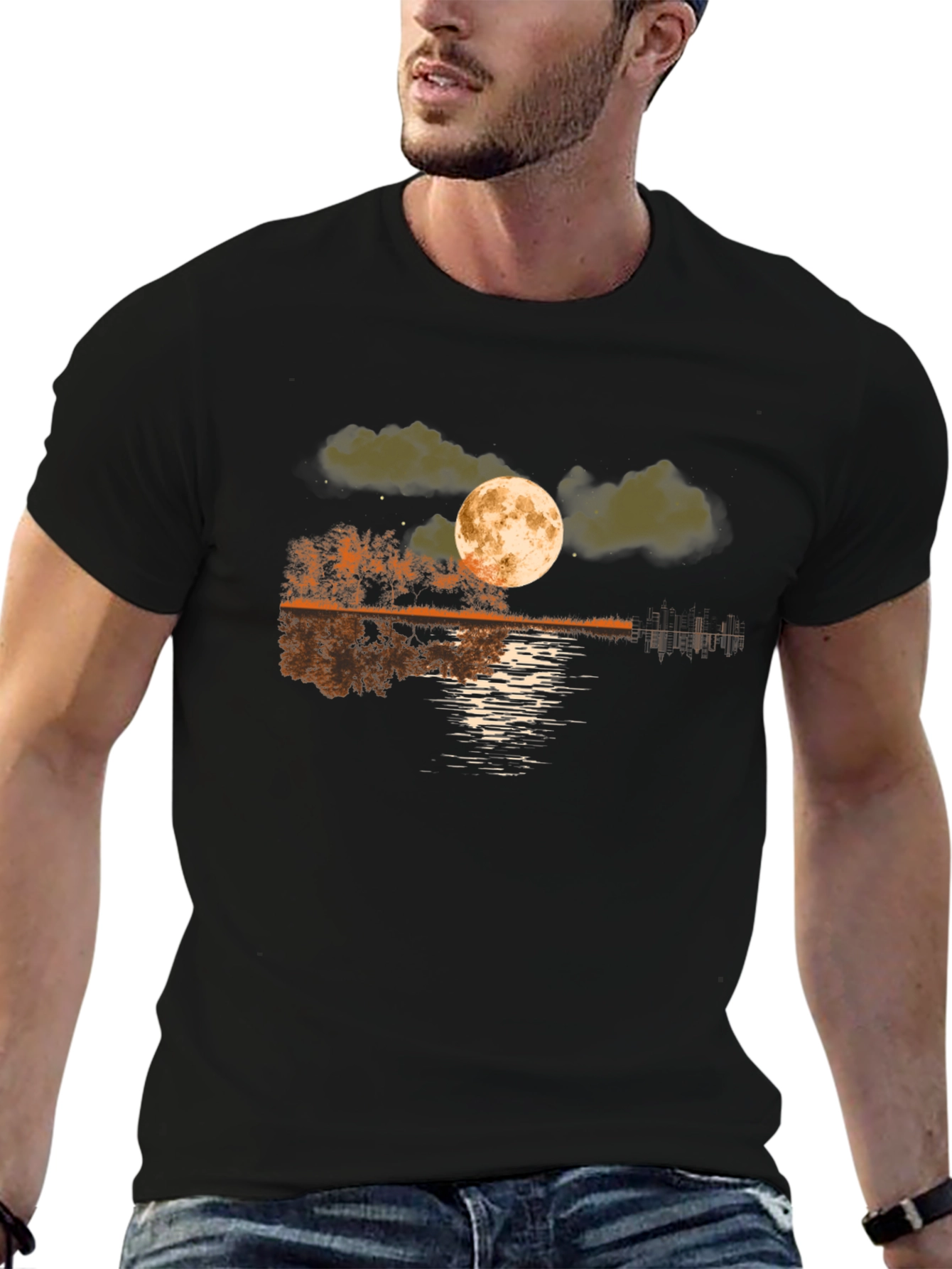 Moonlit Lake Graphic Tee - Black