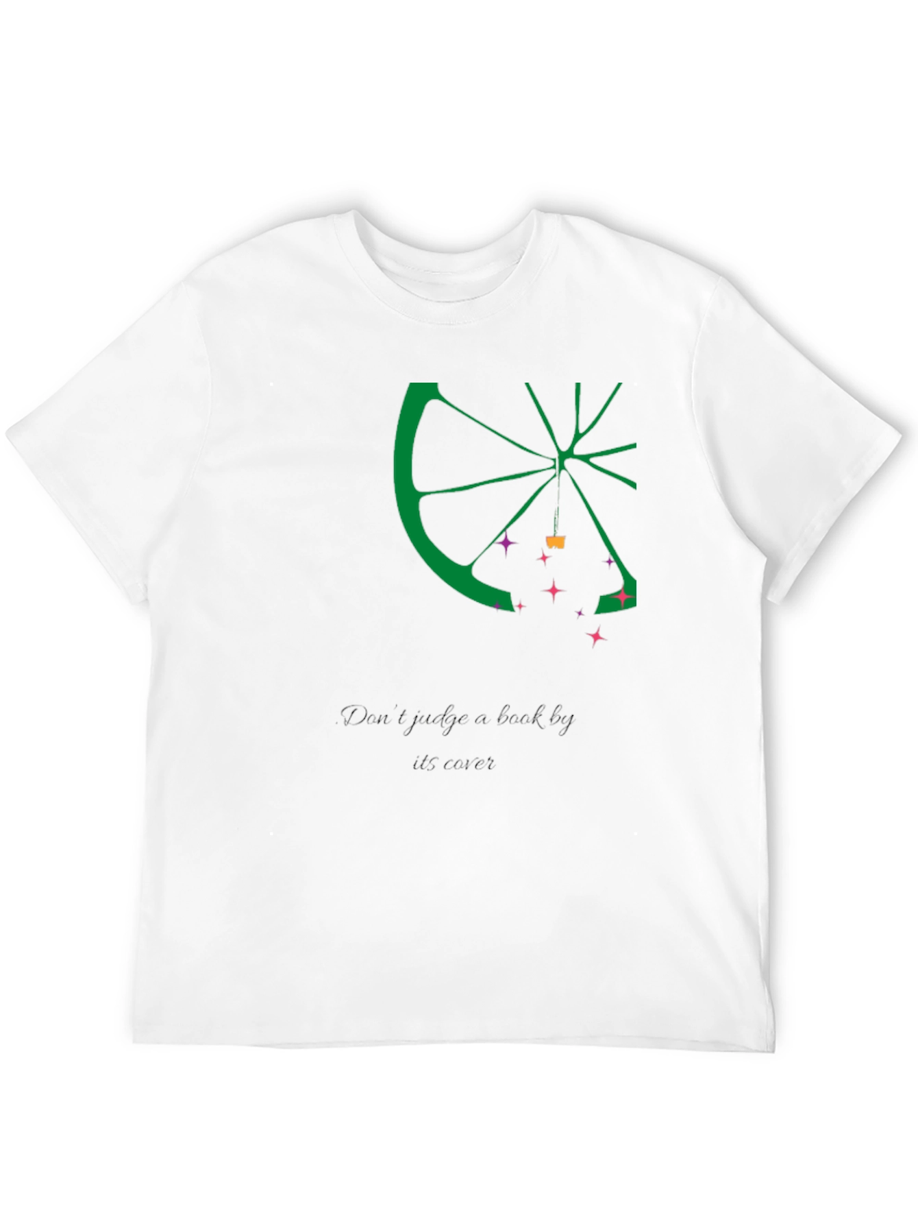 Lime Slice Graphic Tee - Casual Black T-Shirt